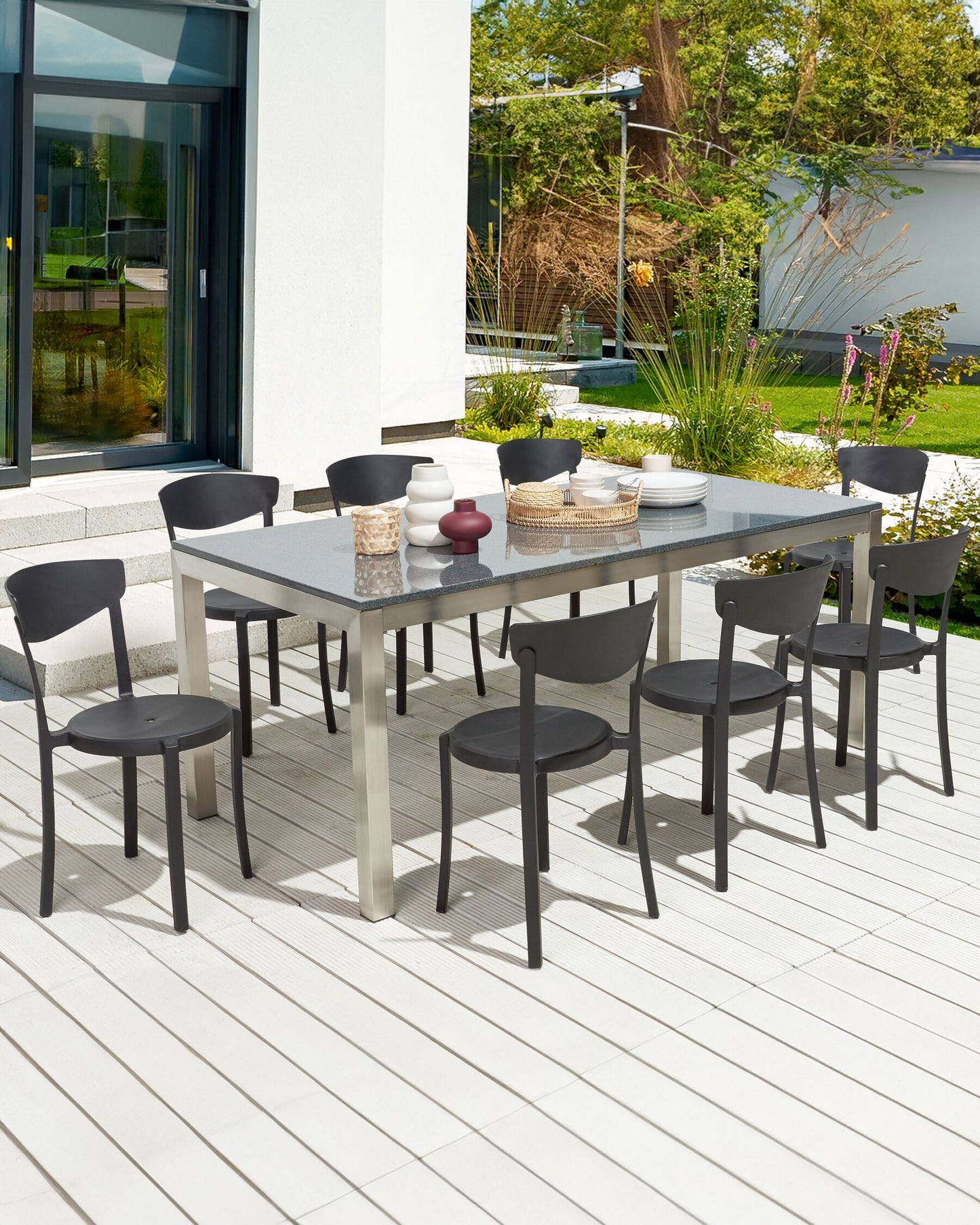 Set of 8 Dining Chairs VIESTE Black
