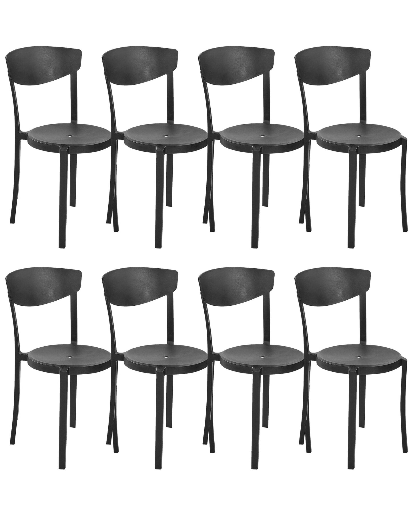 Set of 8 Dining Chairs VIESTE Black