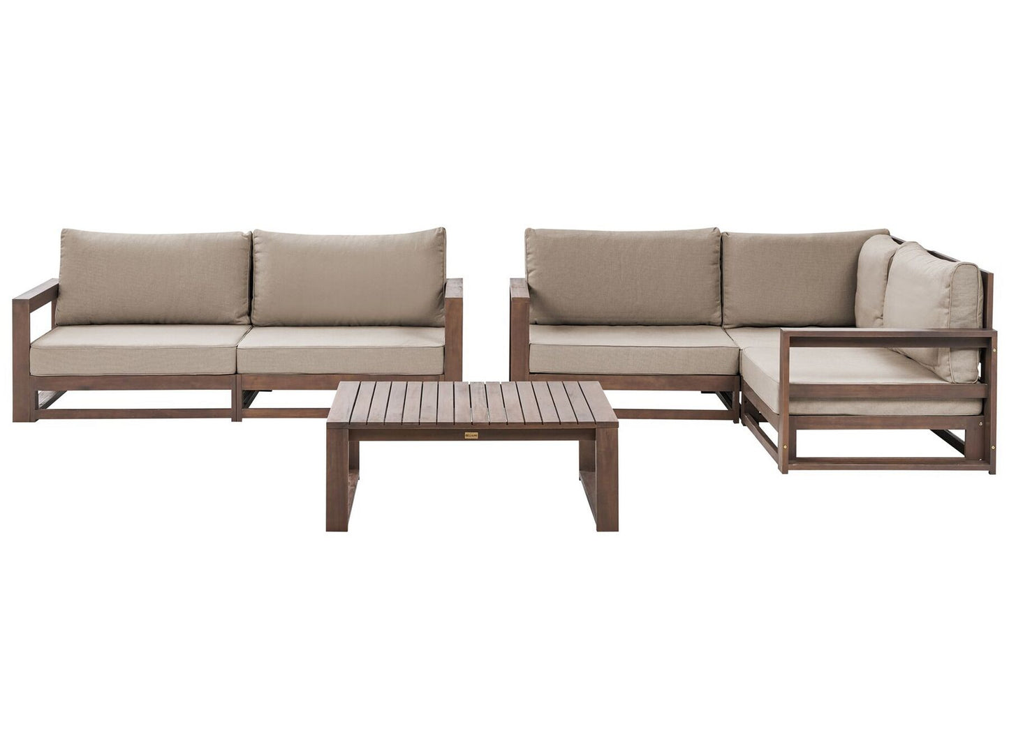 Garden Lounge Set with Table 4 Seater TIMOR Modular Certified Acacia Wood Dark Brown