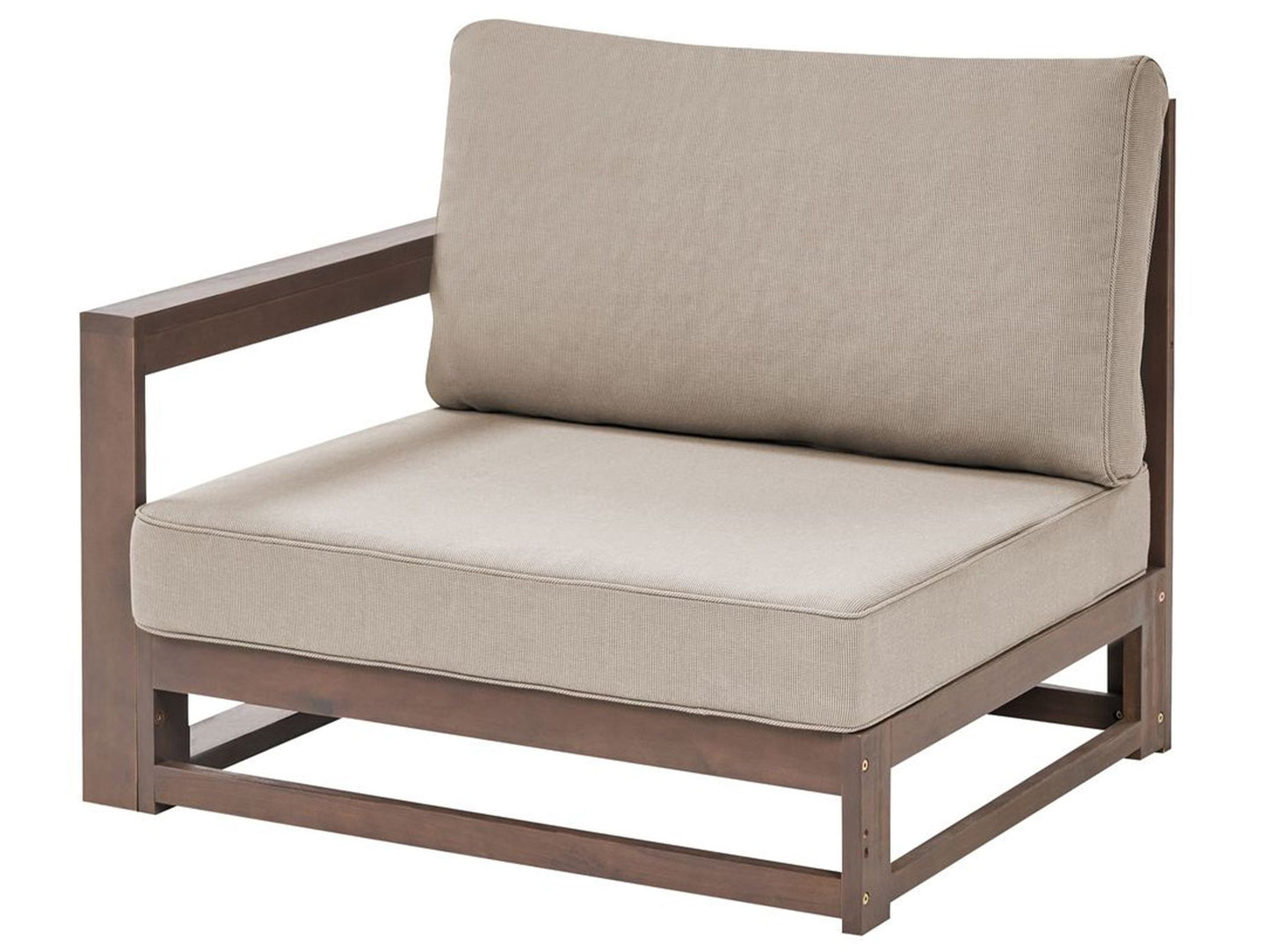 Garden Corner Sofa 2 Seater TIMOR Modular Certified Acacia Wood Dark Brown