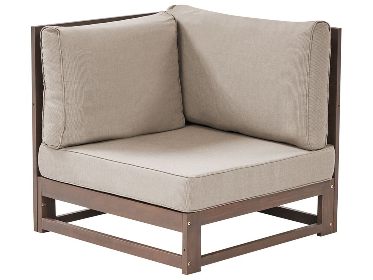Garden Corner Sofa 2 Seater TIMOR Modular Certified Acacia Wood Dark Brown