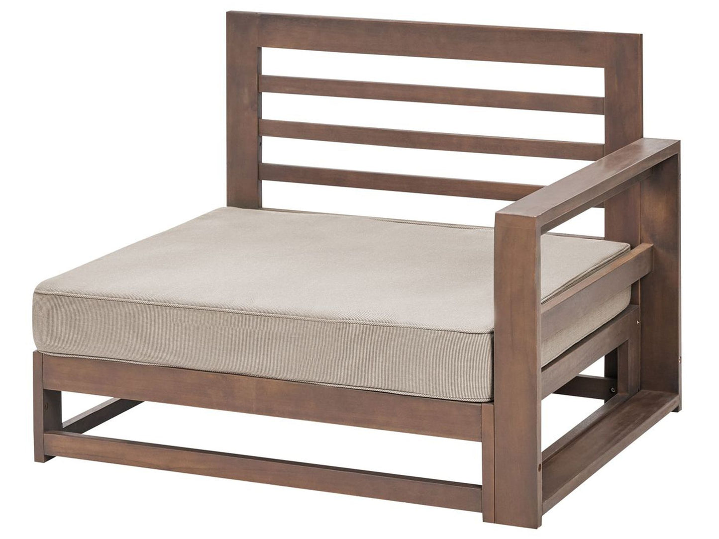 Garden Corner Sofa 2 Seater TIMOR Modular Certified Acacia Wood Dark Brown