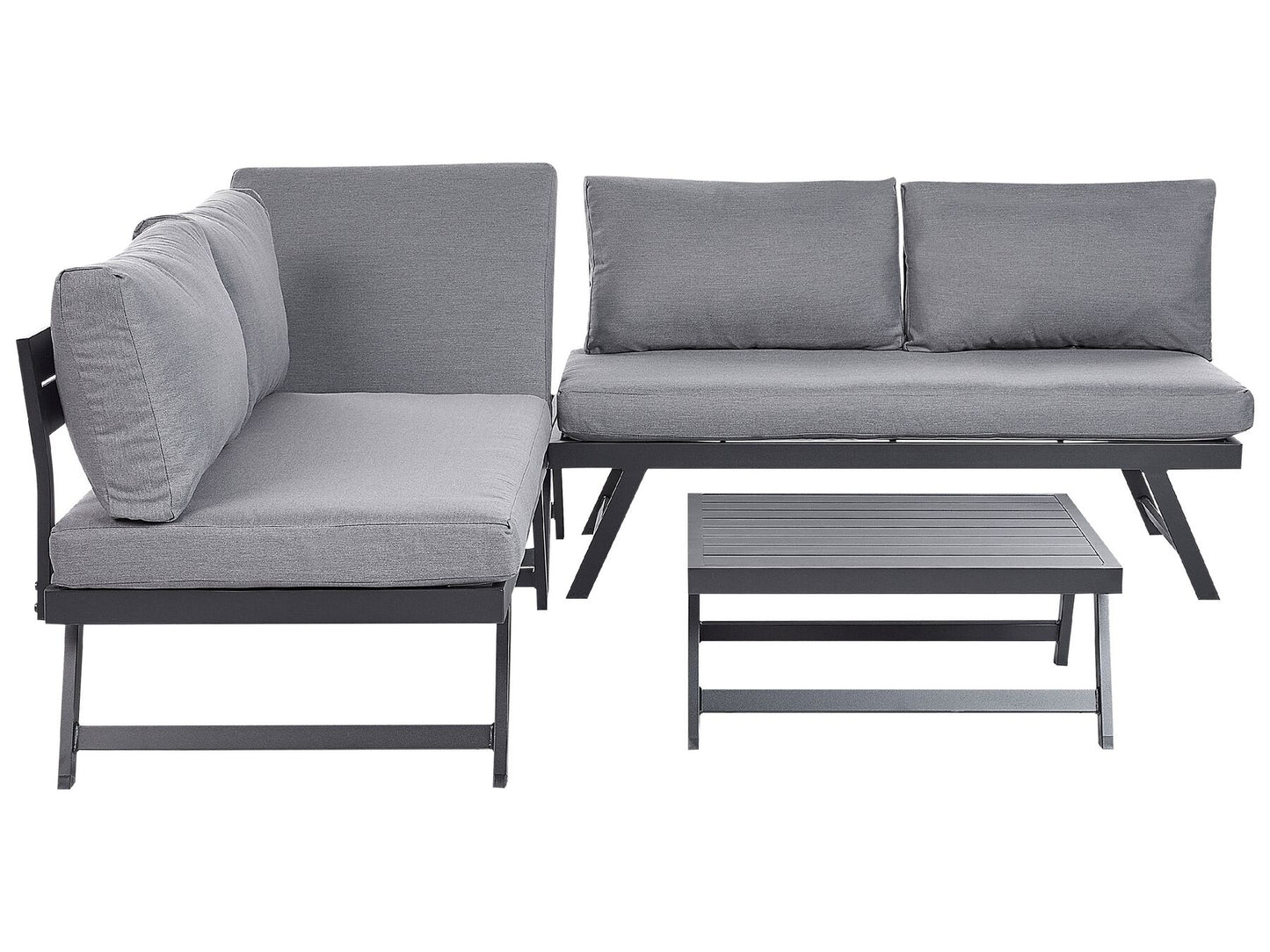 Garden Corner Sofa with Table 5 Seater COCCORINO Metal Grey