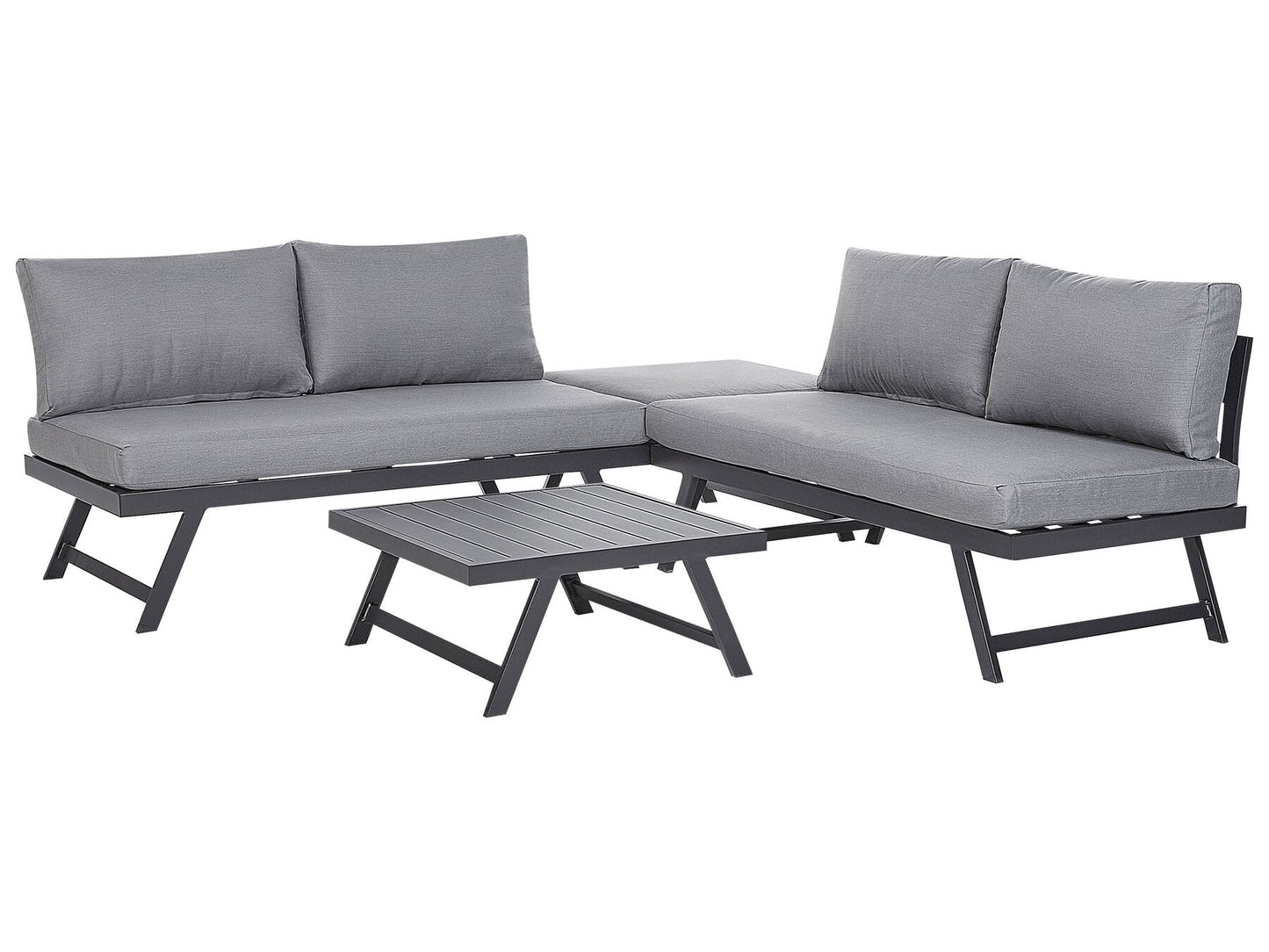 Garden Corner Sofa with Table 5 Seater COCCORINO Metal Grey