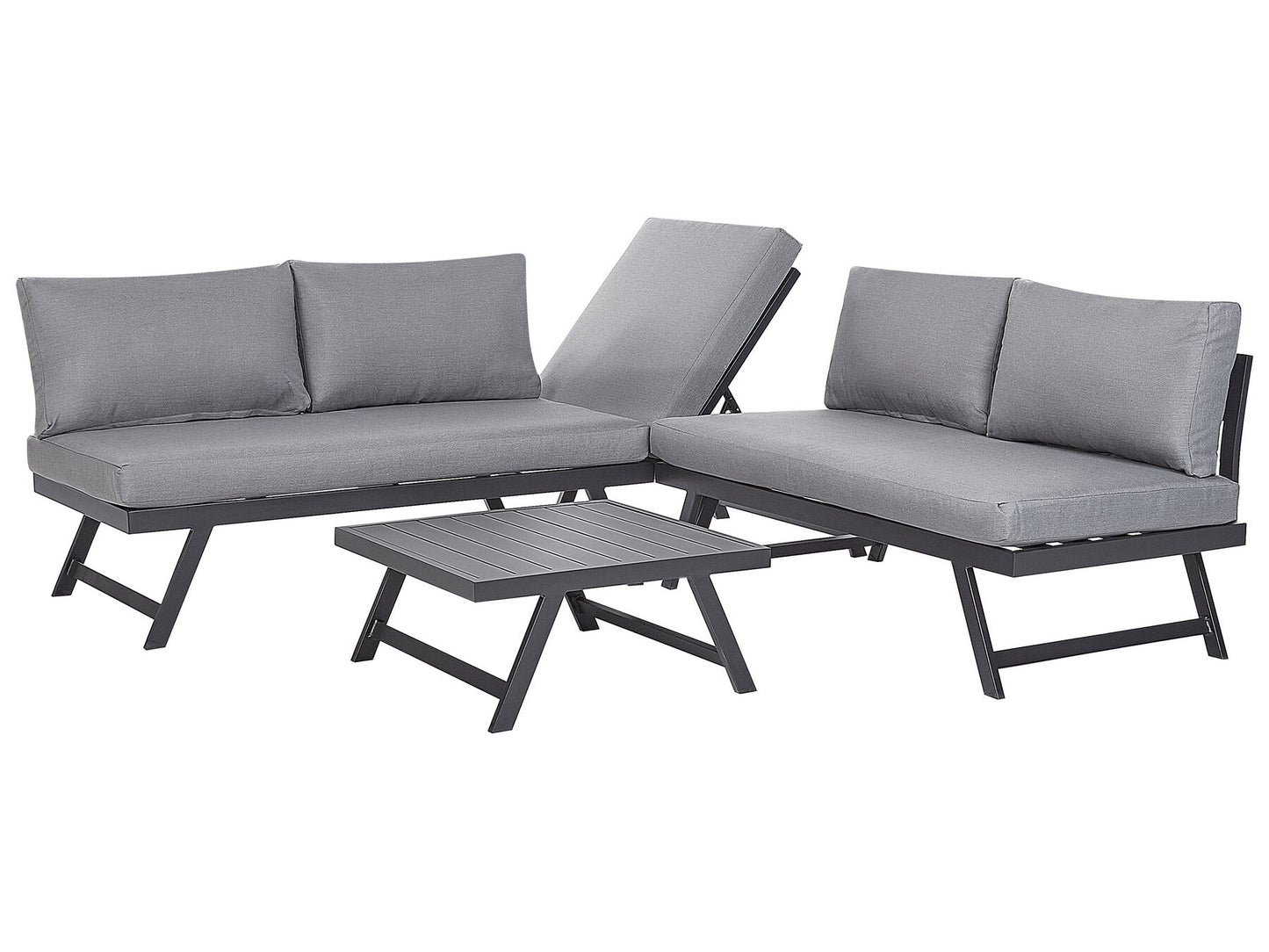 Garden Corner Sofa with Table 5 Seater COCCORINO Metal Grey