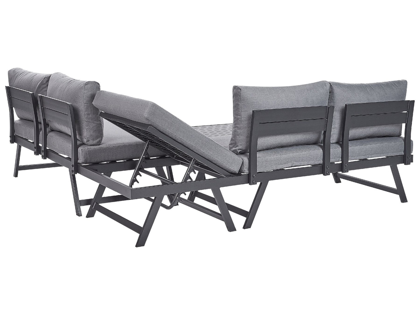 Garden Corner Sofa with Table 5 Seater COCCORINO Metal Grey