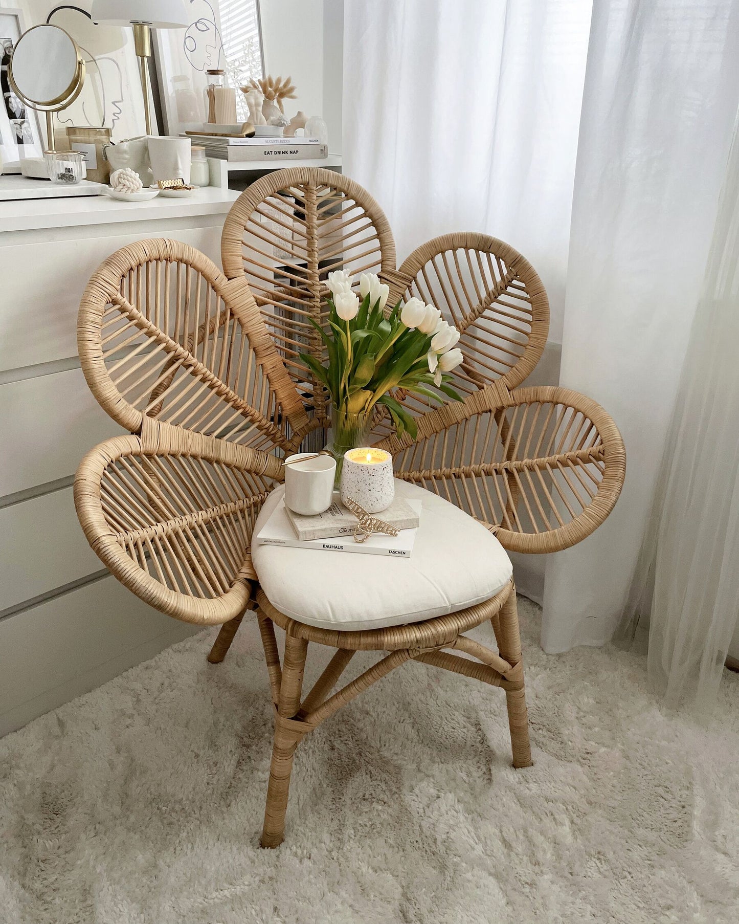 Peacock Chair FLORENTINE Rattan Natural