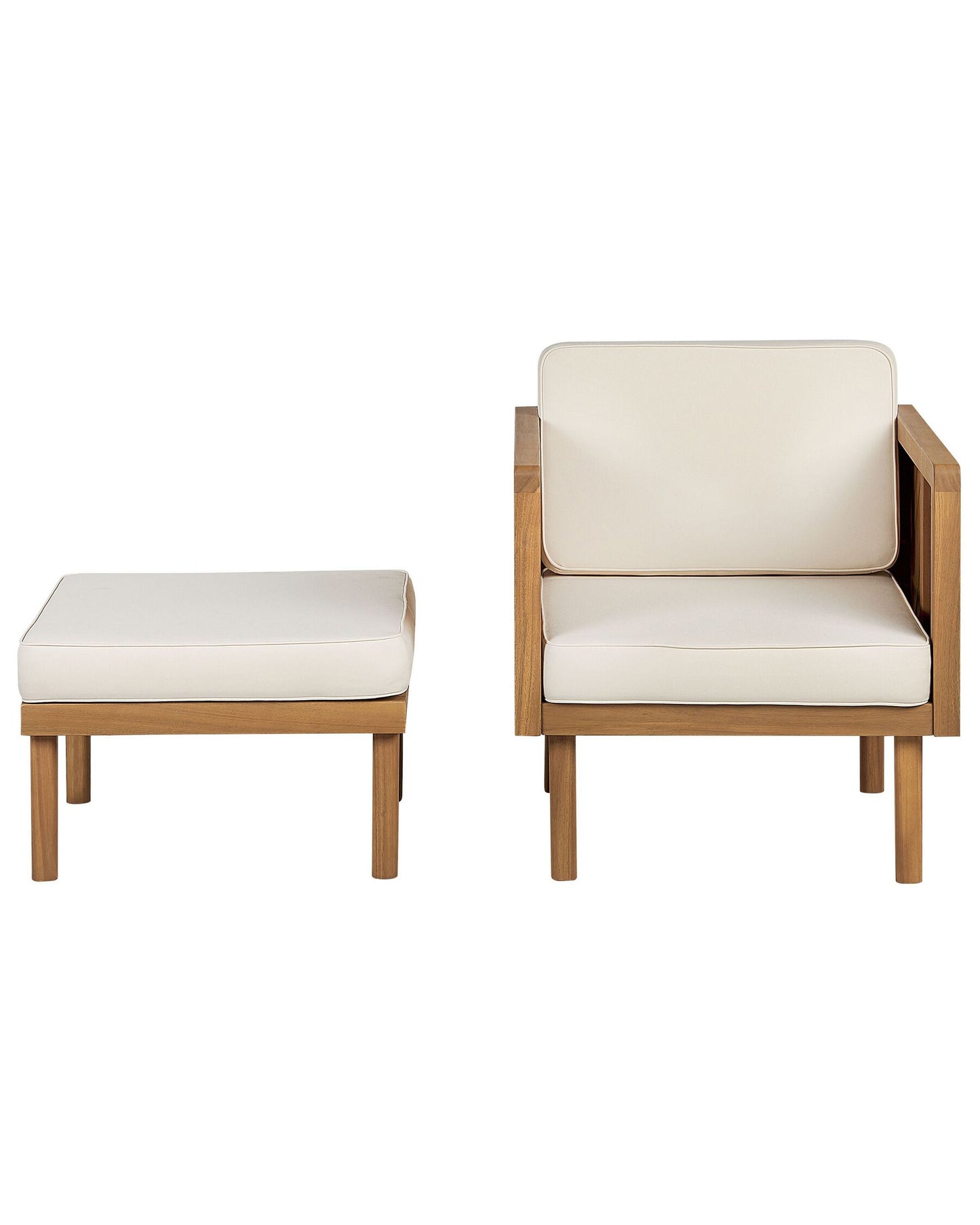 Garden Armchair with Ottoman BARATTI Acacia Wood Brown
