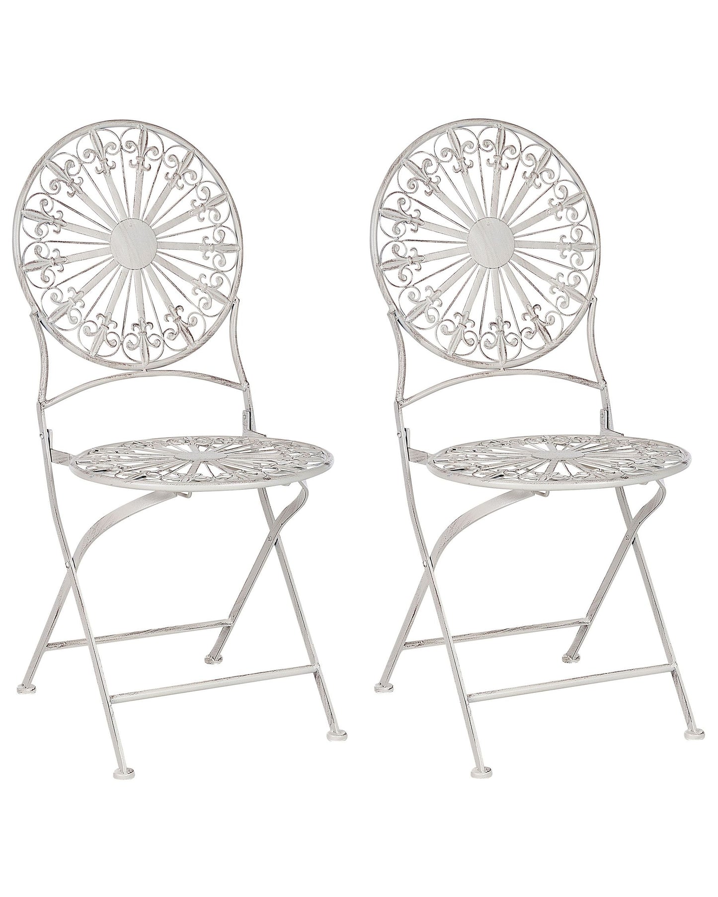 Set of 2 Garden Chairs SCAFA Metal White
