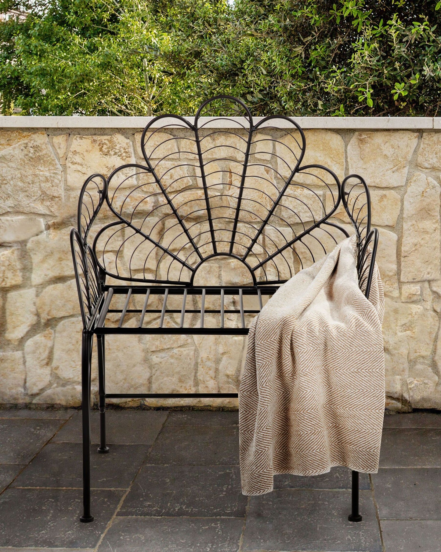 Garden Chair LIGURIA Metal Black