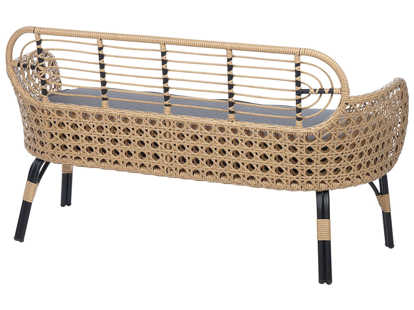 Garden Sofa 2 Seater PRATELLO PE Rattan Natural