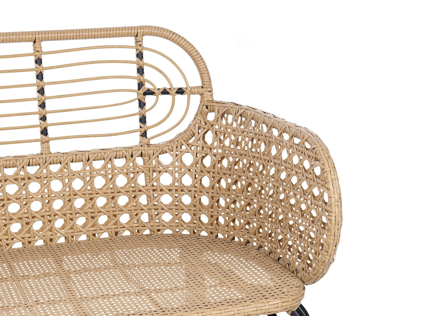 Garden Sofa 2 Seater PRATELLO PE Rattan Natural
