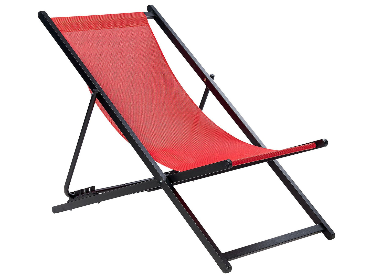 Folding Deck Chair Red and Black LOCRI II