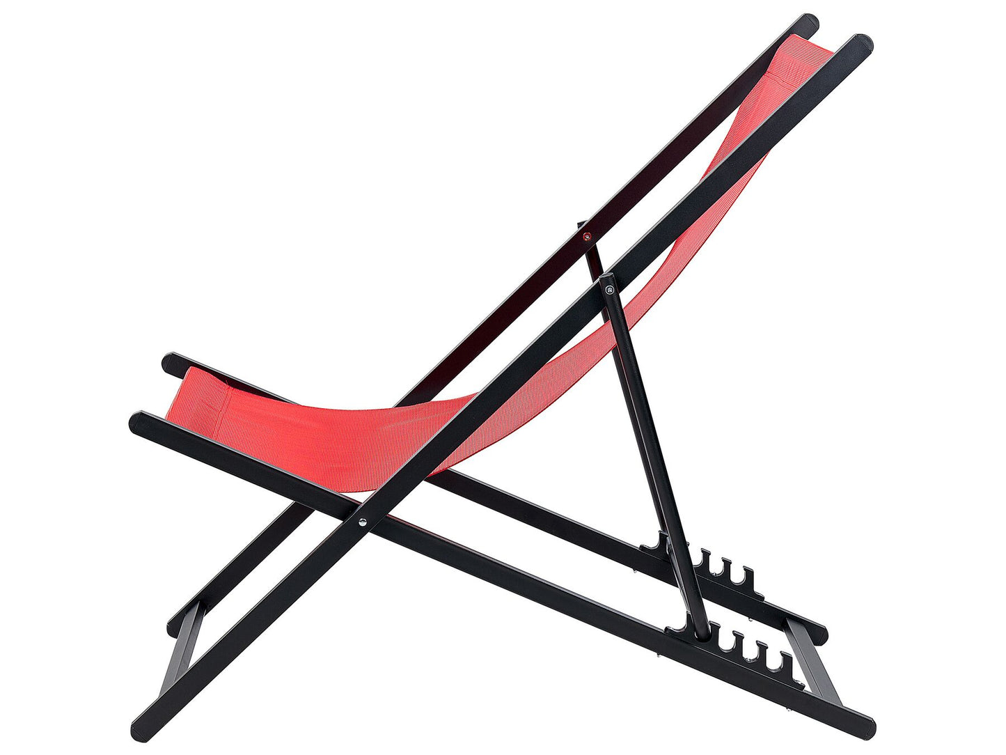 Folding Deck Chair Red and Black LOCRI II