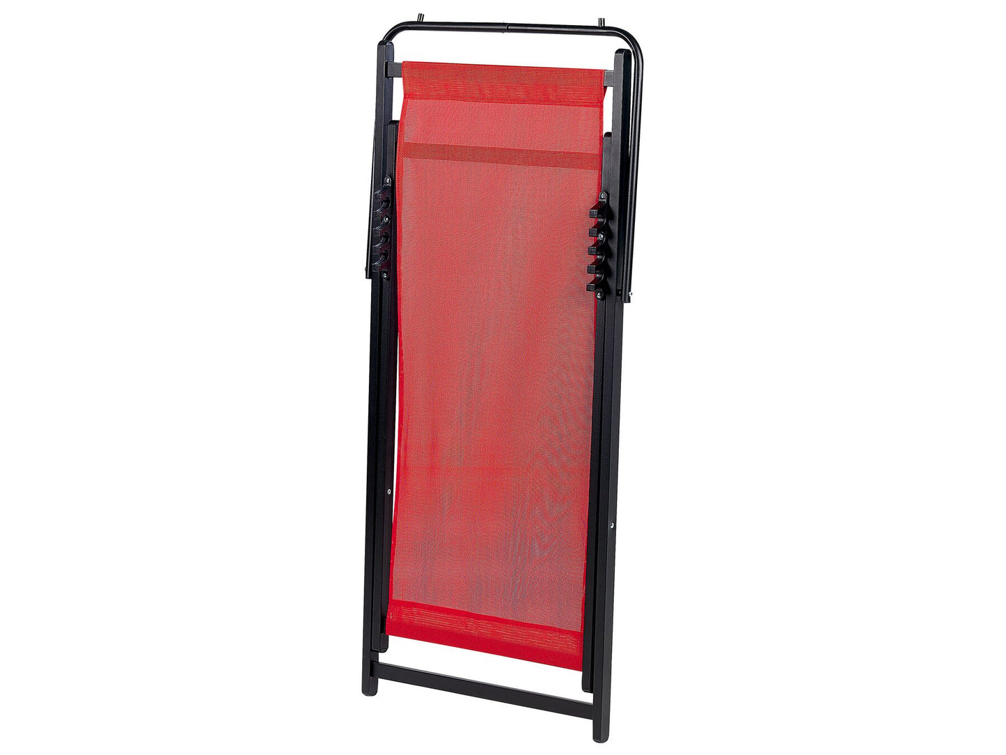 Folding Deck Chair Red and Black LOCRI II