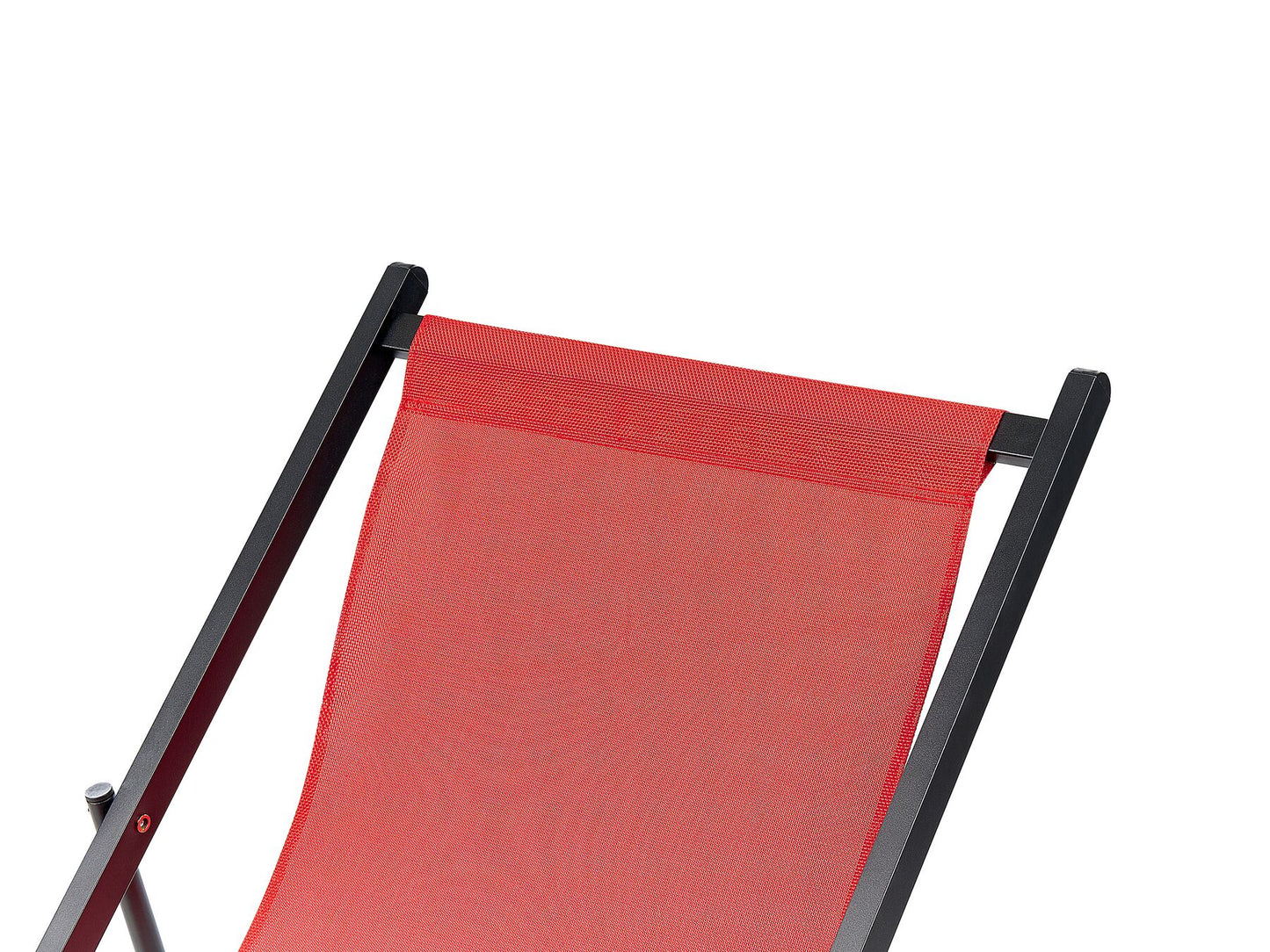 Folding Deck Chair Red and Black LOCRI II