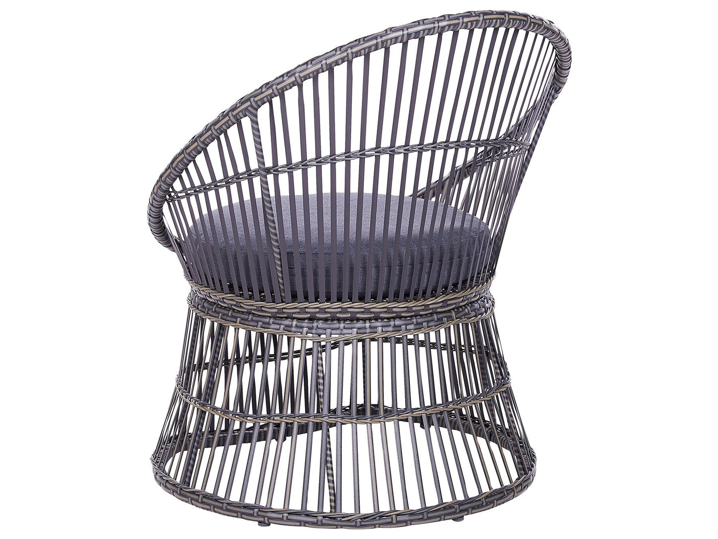 Bistro Set with Cushions MESYNA PE Rattan Taupe