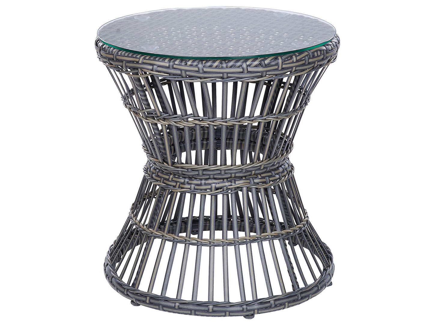 Bistro Set with Cushions MESYNA PE Rattan Taupe