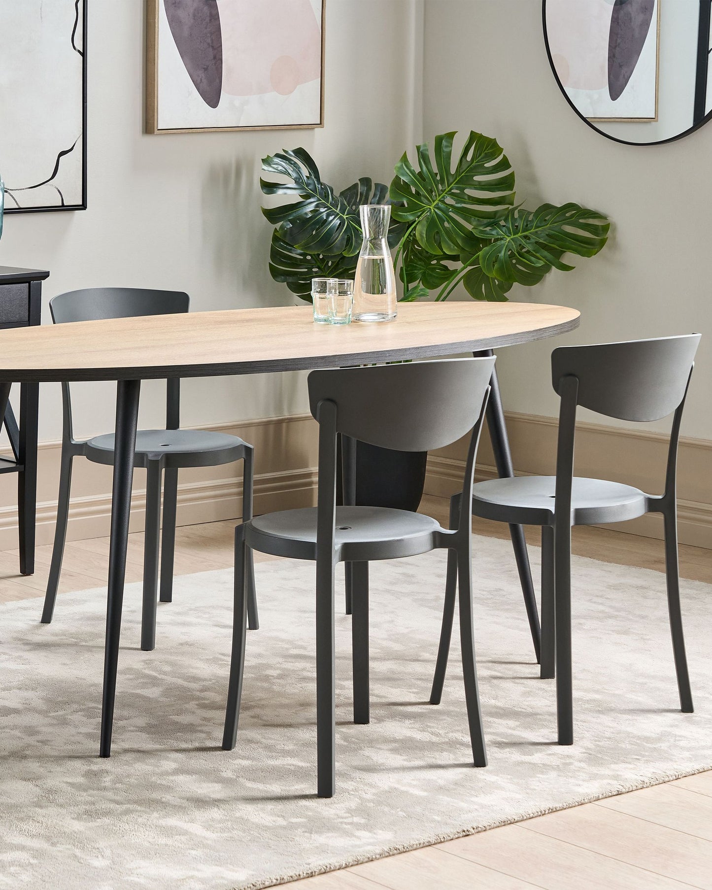 Set of 4 Garden Chairs VIESTE Dark Grey
