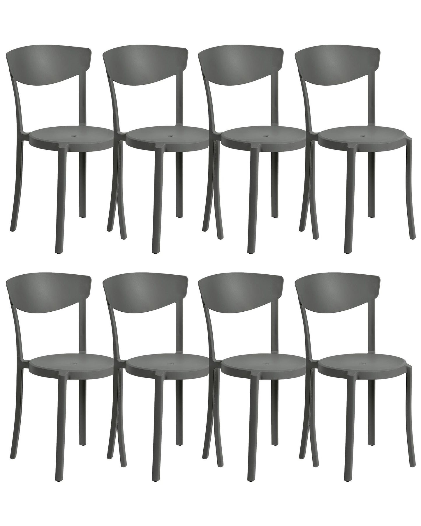 Set of 8 Dining Chairs VIESTE Dark Grey