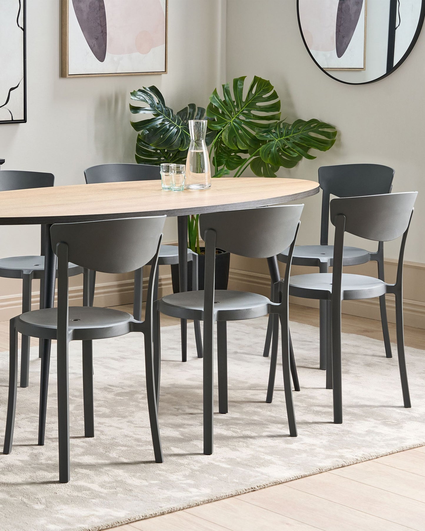 Set of 8 Dining Chairs VIESTE Dark Grey