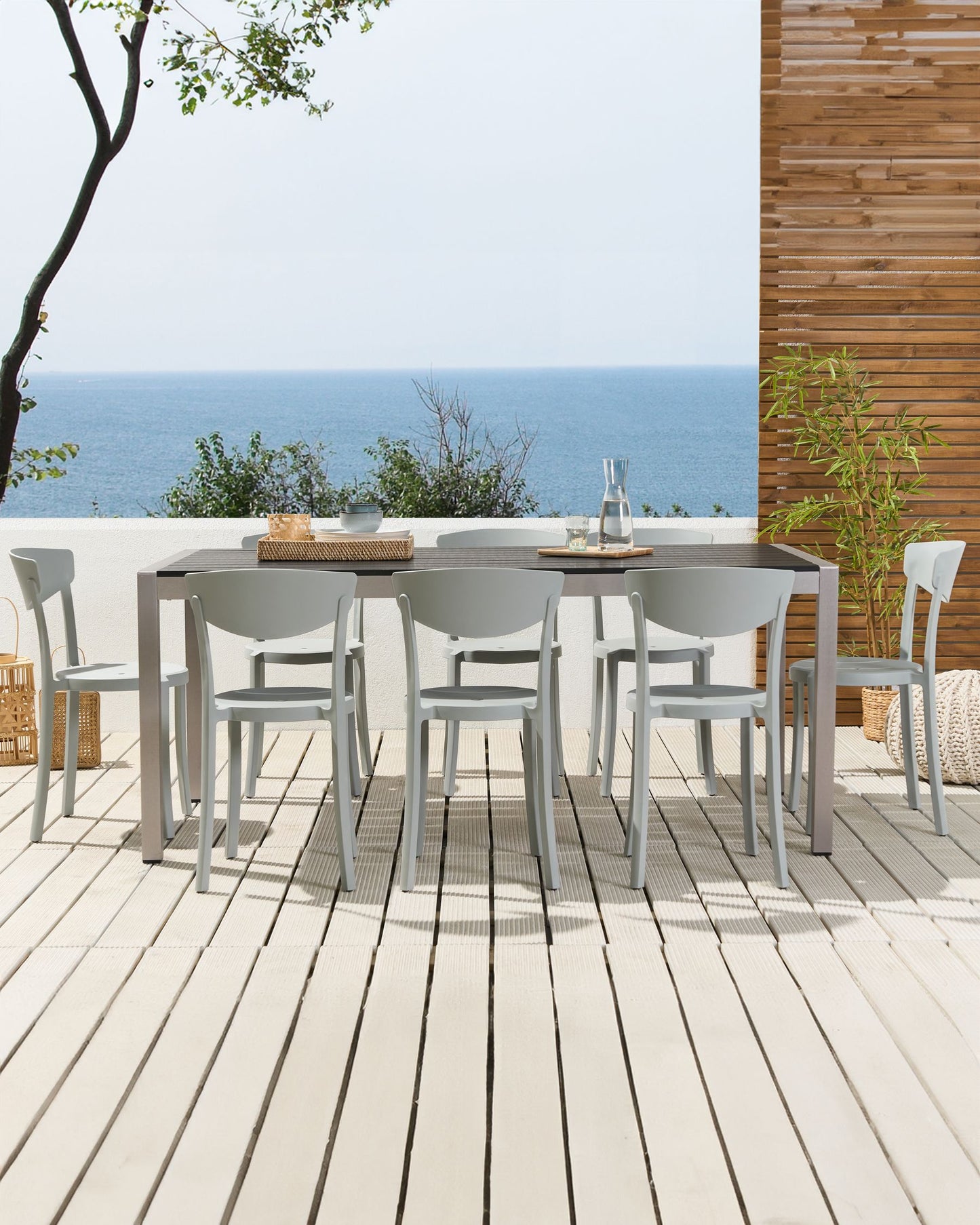 Set of 8 Dining Chairs VIESTE Light Grey