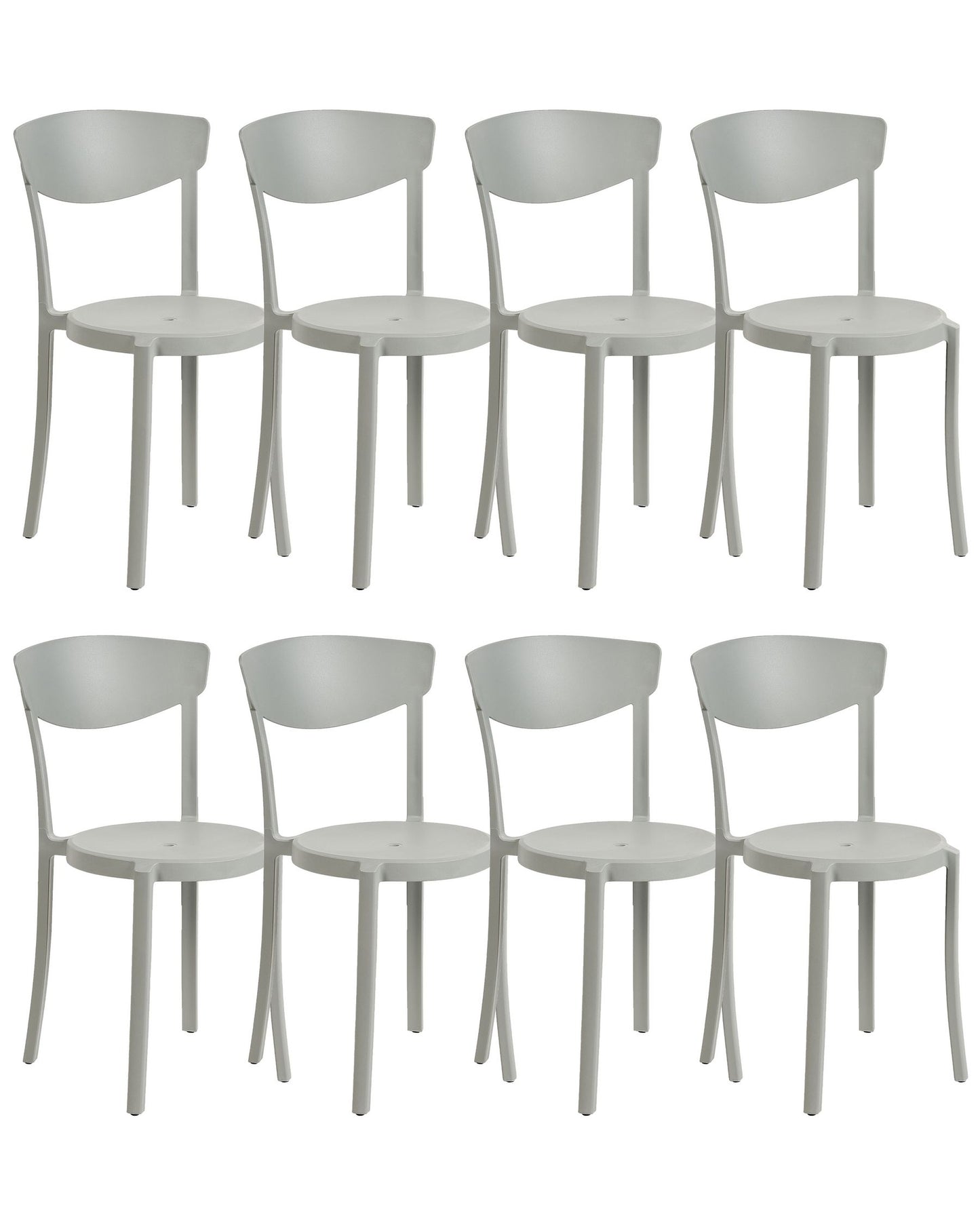 Set of 8 Dining Chairs VIESTE Light Grey