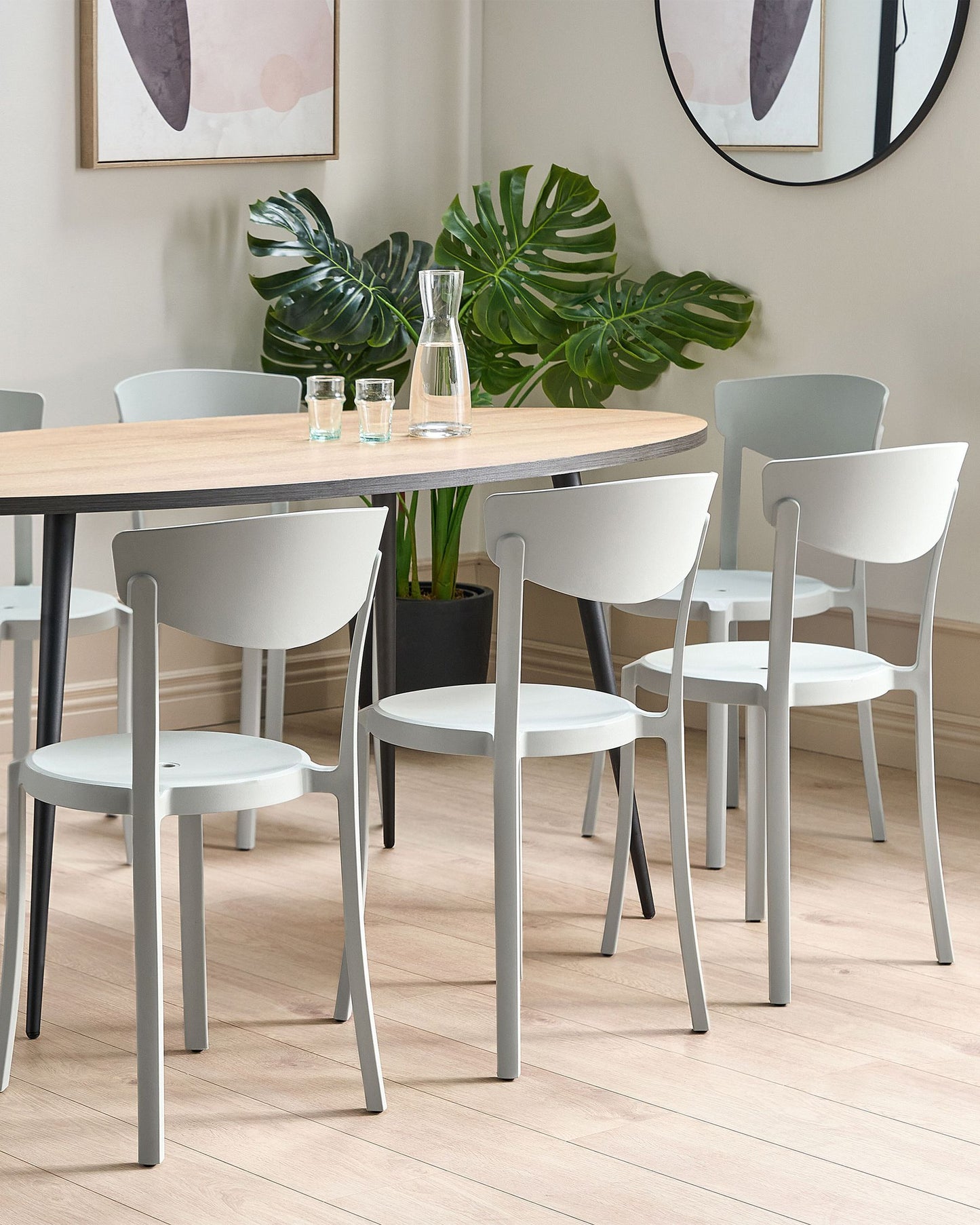 Set of 8 Dining Chairs VIESTE Light Grey