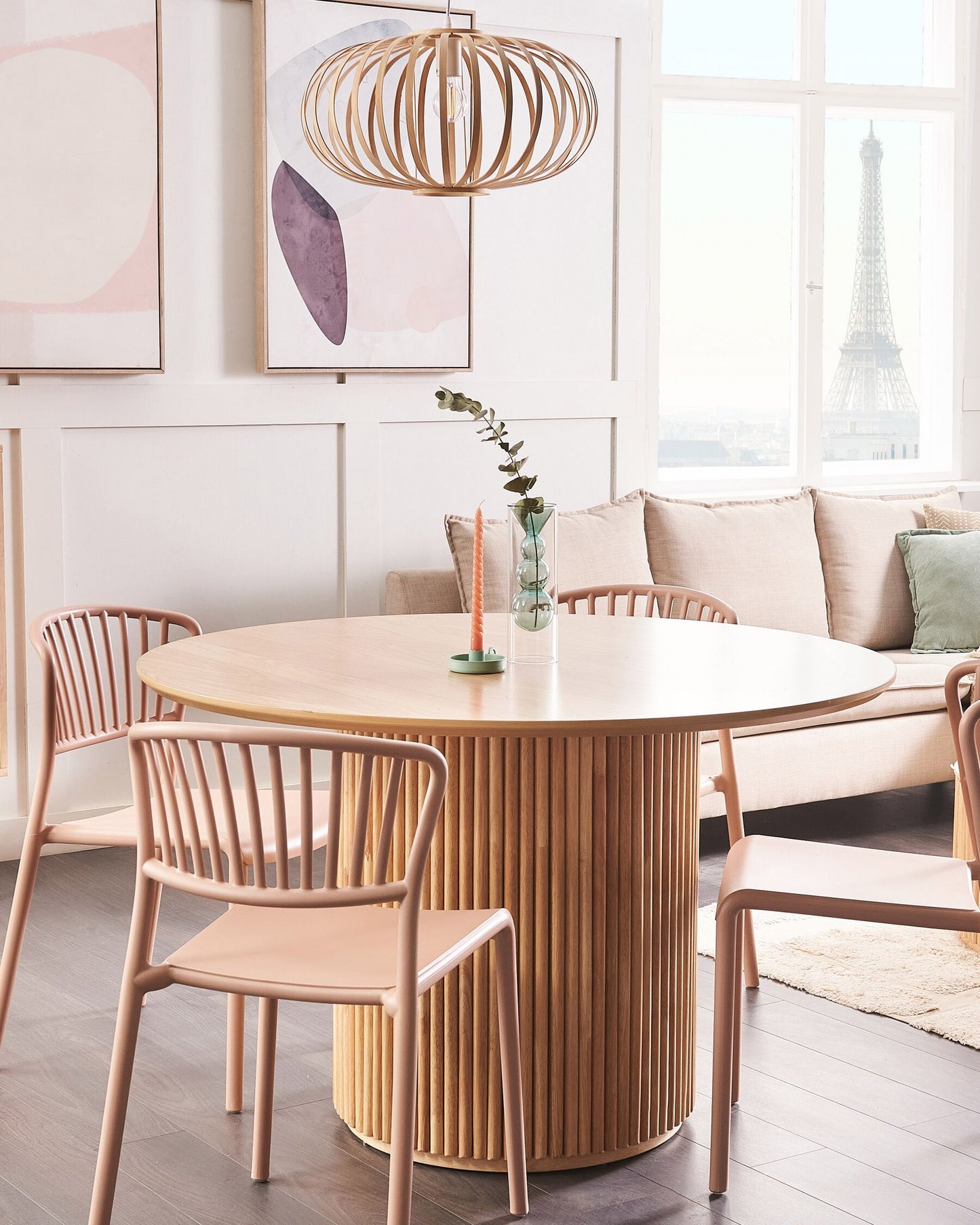 Set of 4 Garden Chairs GELA Pastel Pink