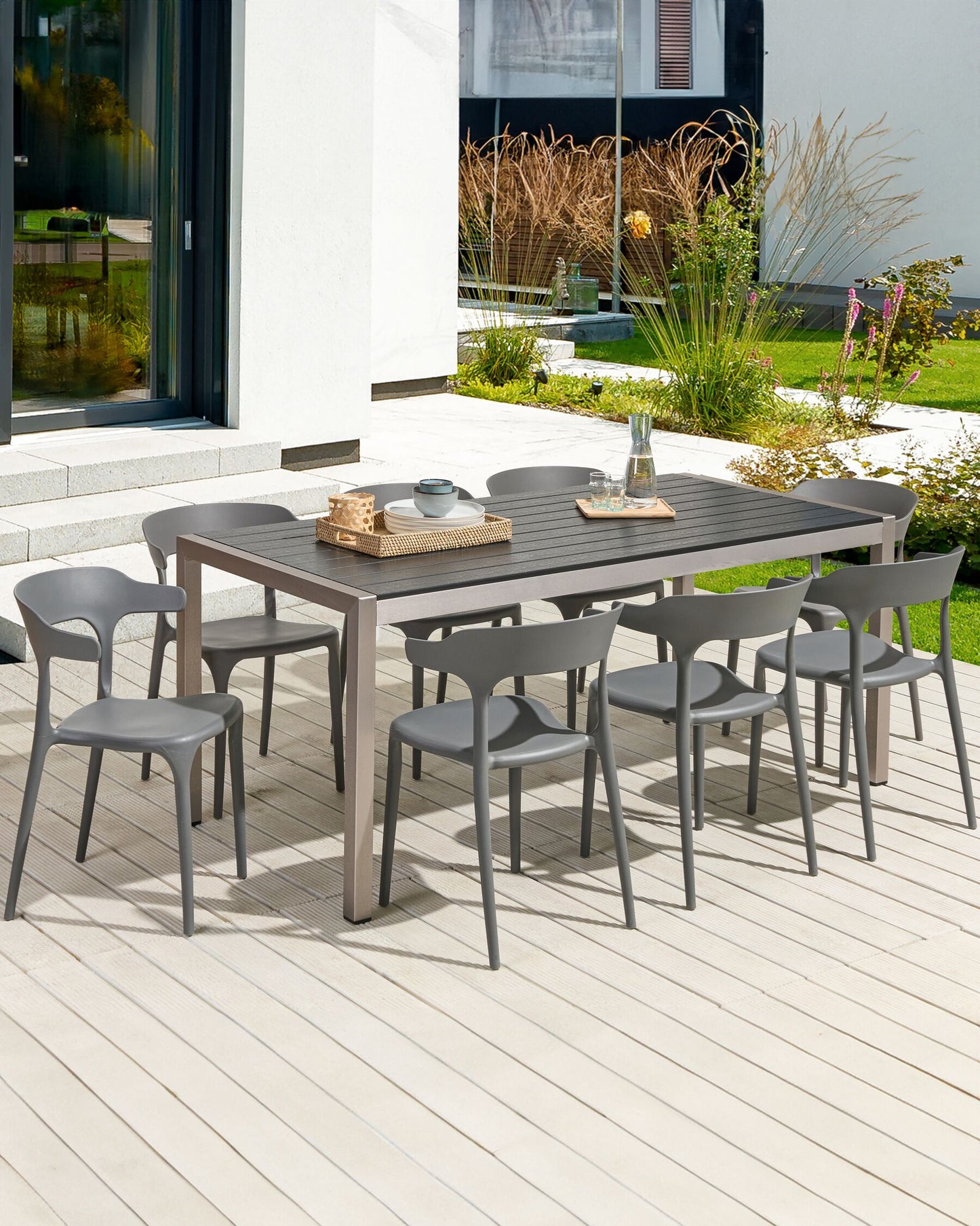 Set of 8 Dining Chairs GUBBIO Grey