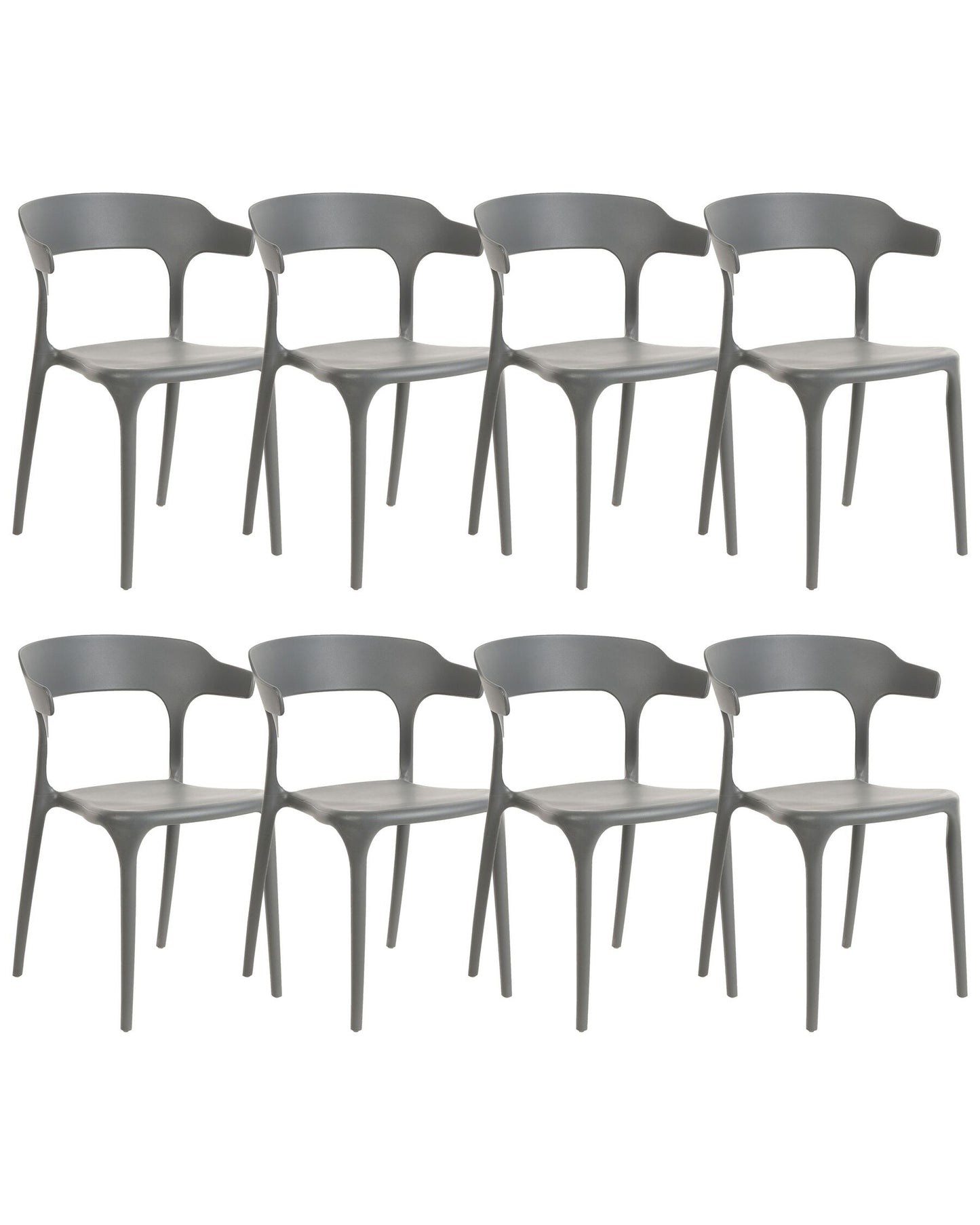 Set of 8 Dining Chairs GUBBIO Grey