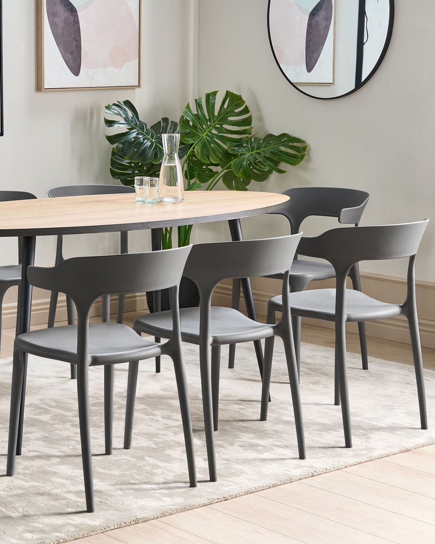 Set of 8 Dining Chairs GUBBIO Grey