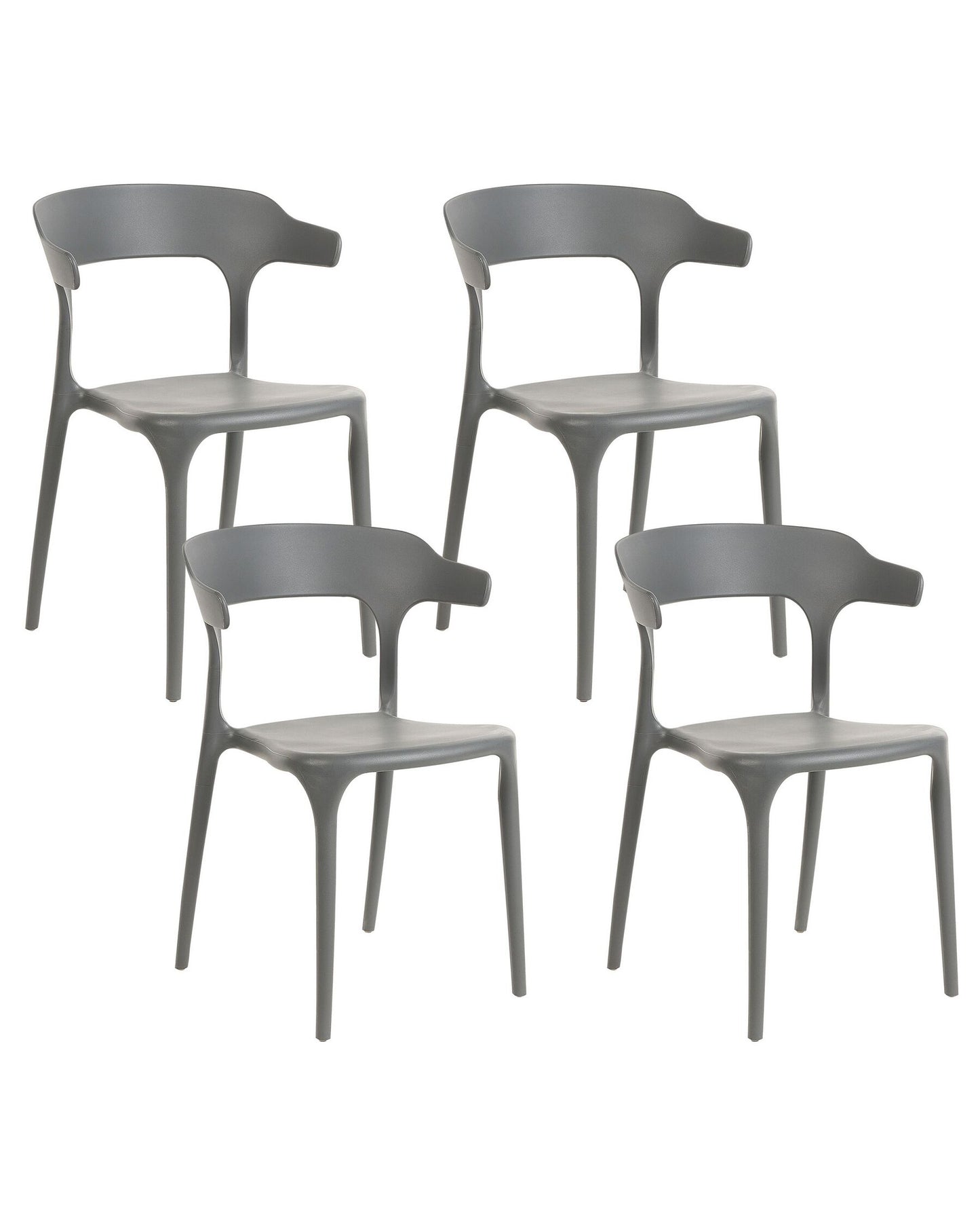 Set of 4 Garden Chairs GUBBIO Grey