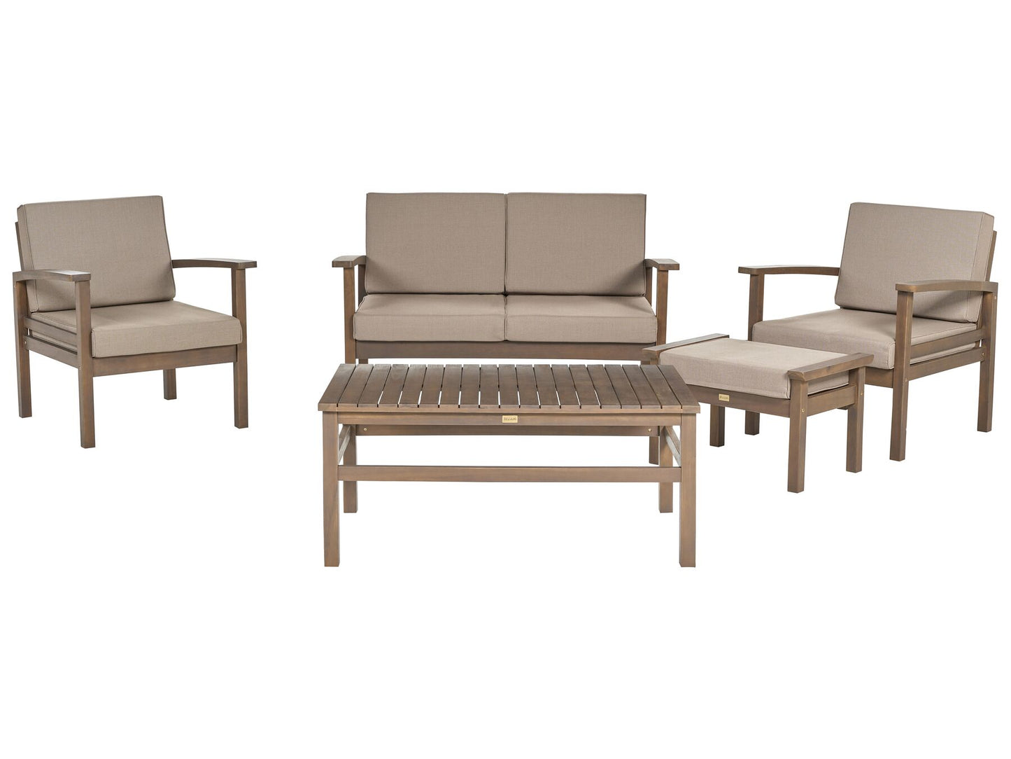 Garden Lounge Set with Table 4 Seater MANILA Acacia Wood Dark Brown