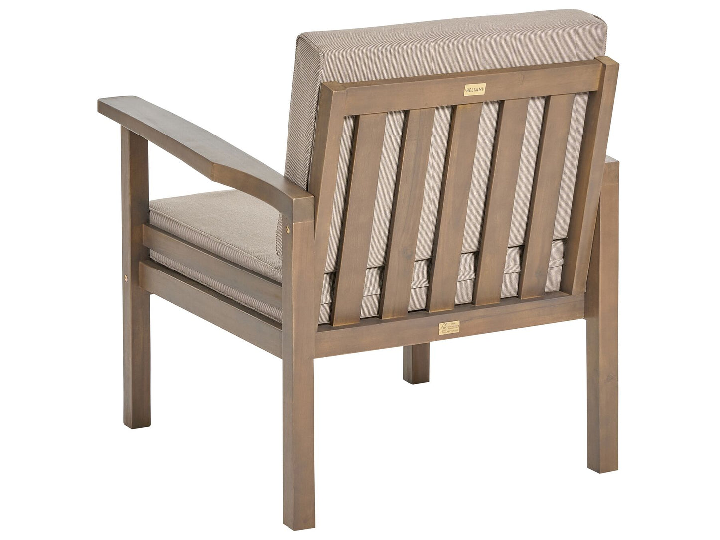 Garden Lounge Set with Table 4 Seater MANILA Acacia Wood Dark Brown