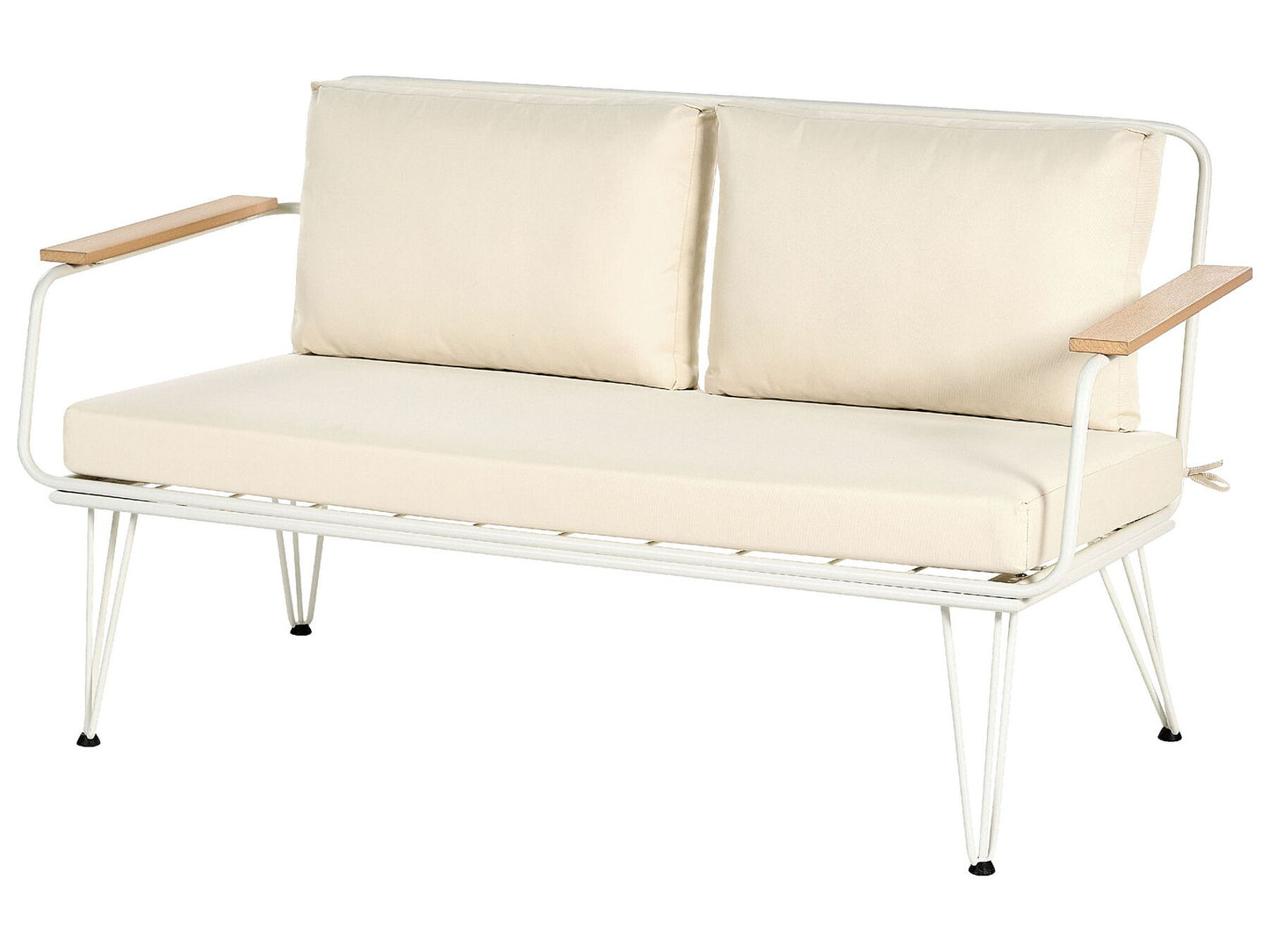 Garden Lounge Set with Table 4 Seater MONTESILVANO Metal Light Beige