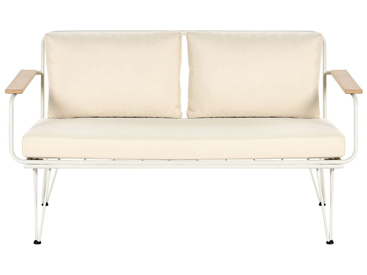 Garden Lounge Set with Table 4 Seater MONTESILVANO Metal Light Beige