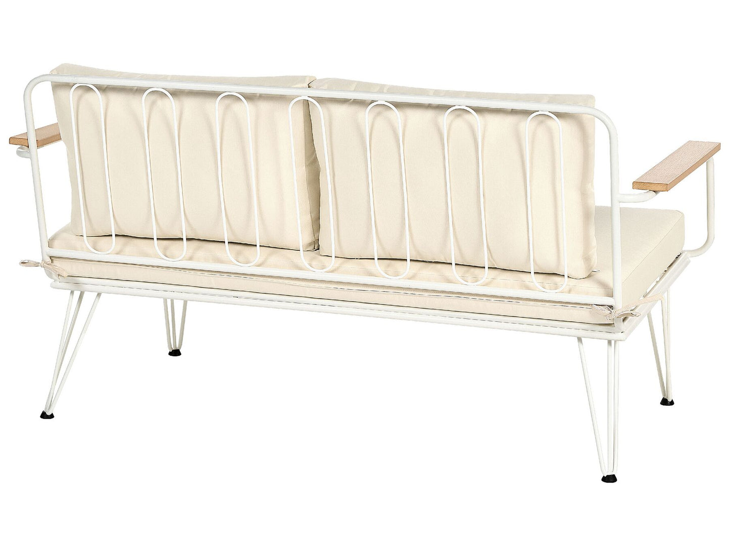 Garden Lounge Set with Table 4 Seater MONTESILVANO Metal Light Beige