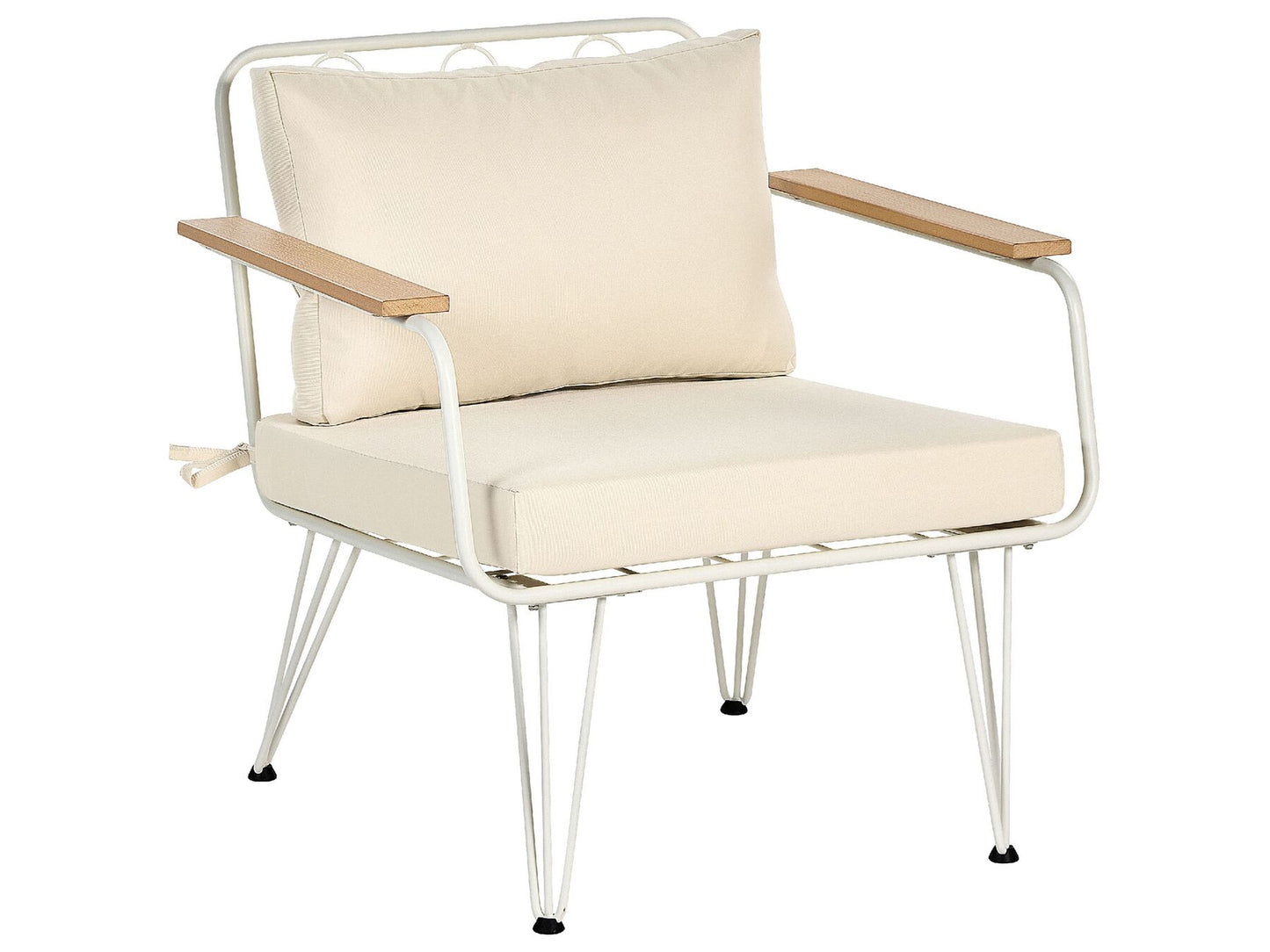 Garden Lounge Set with Table 4 Seater MONTESILVANO Metal Light Beige