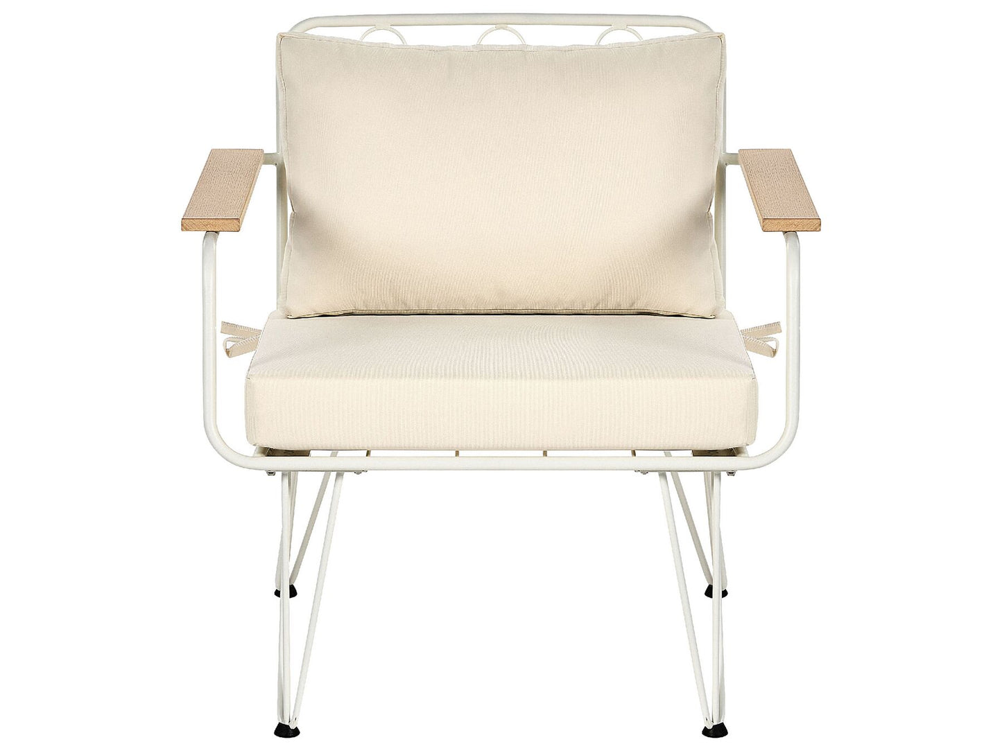Garden Lounge Set with Table 4 Seater MONTESILVANO Metal Light Beige