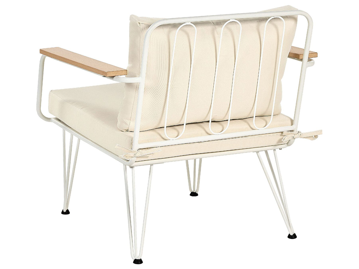 Garden Lounge Set with Table 4 Seater MONTESILVANO Metal Light Beige