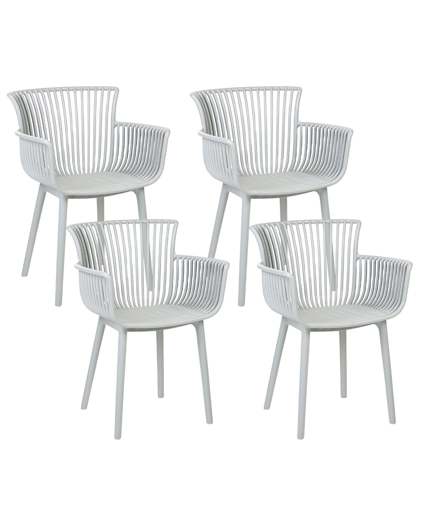 Set of 4 Garden Chairs PESARO Light Grey
