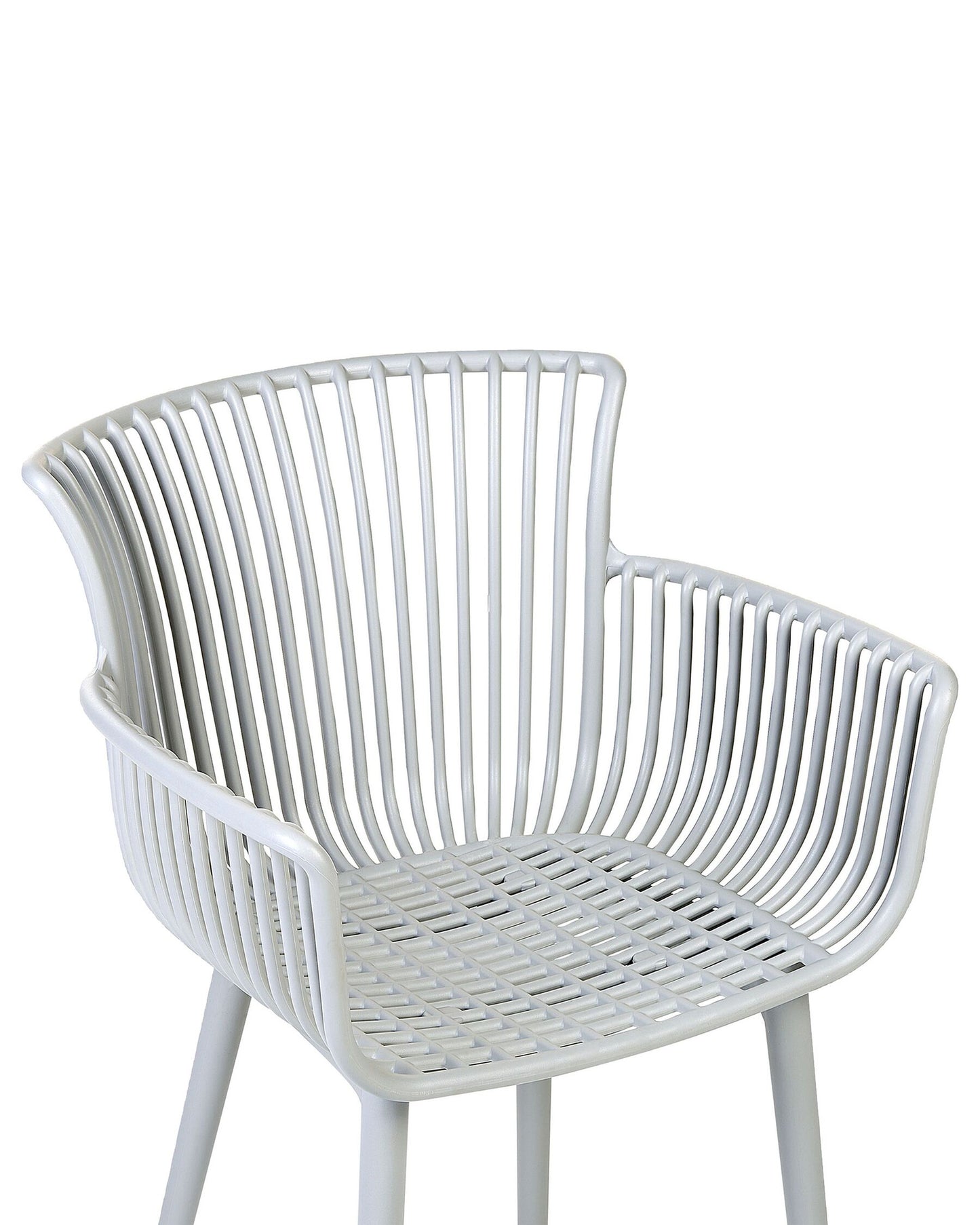 Set of 4 Garden Chairs PESARO Light Grey