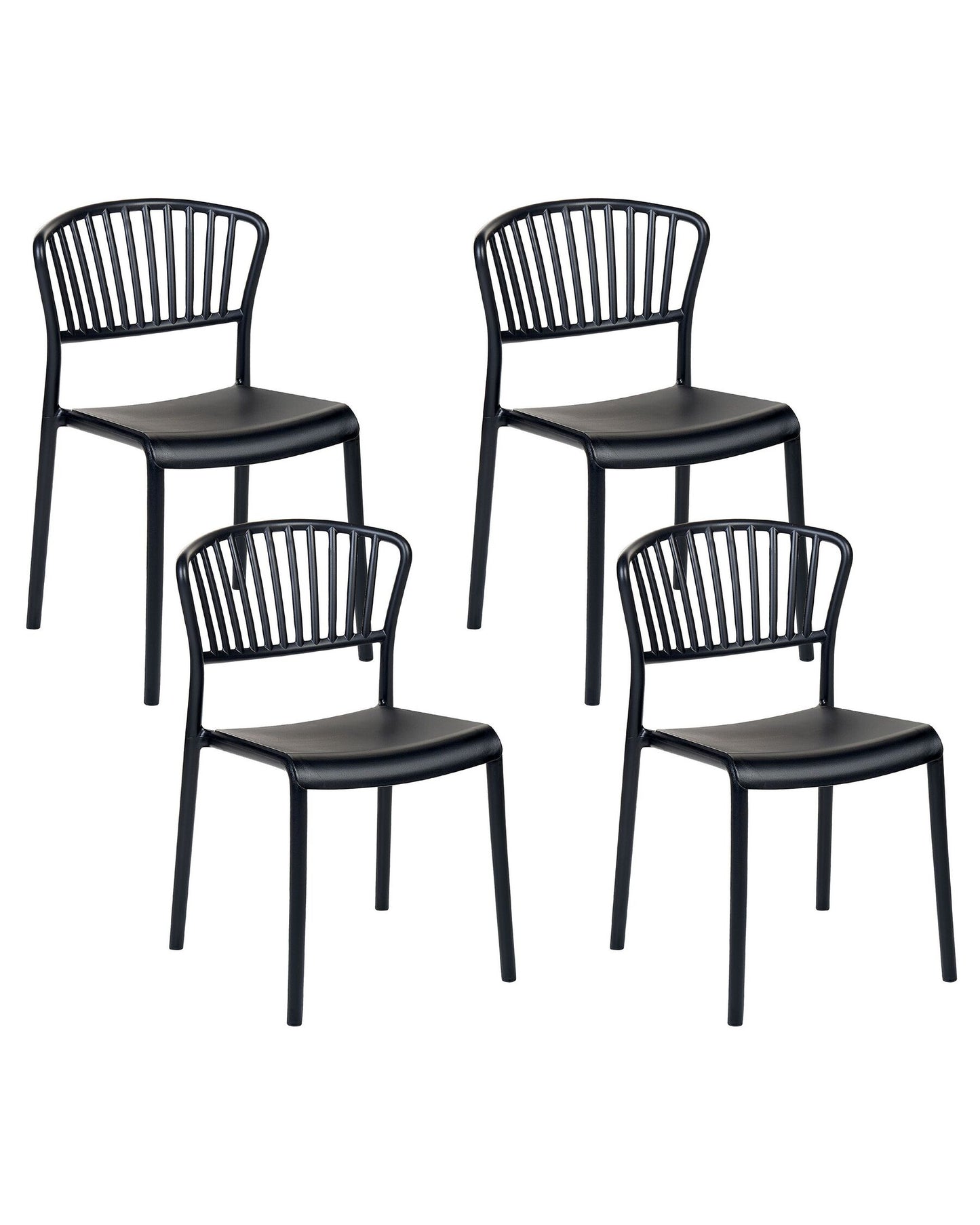 Set of 4 Garden Chairs GELA Black
