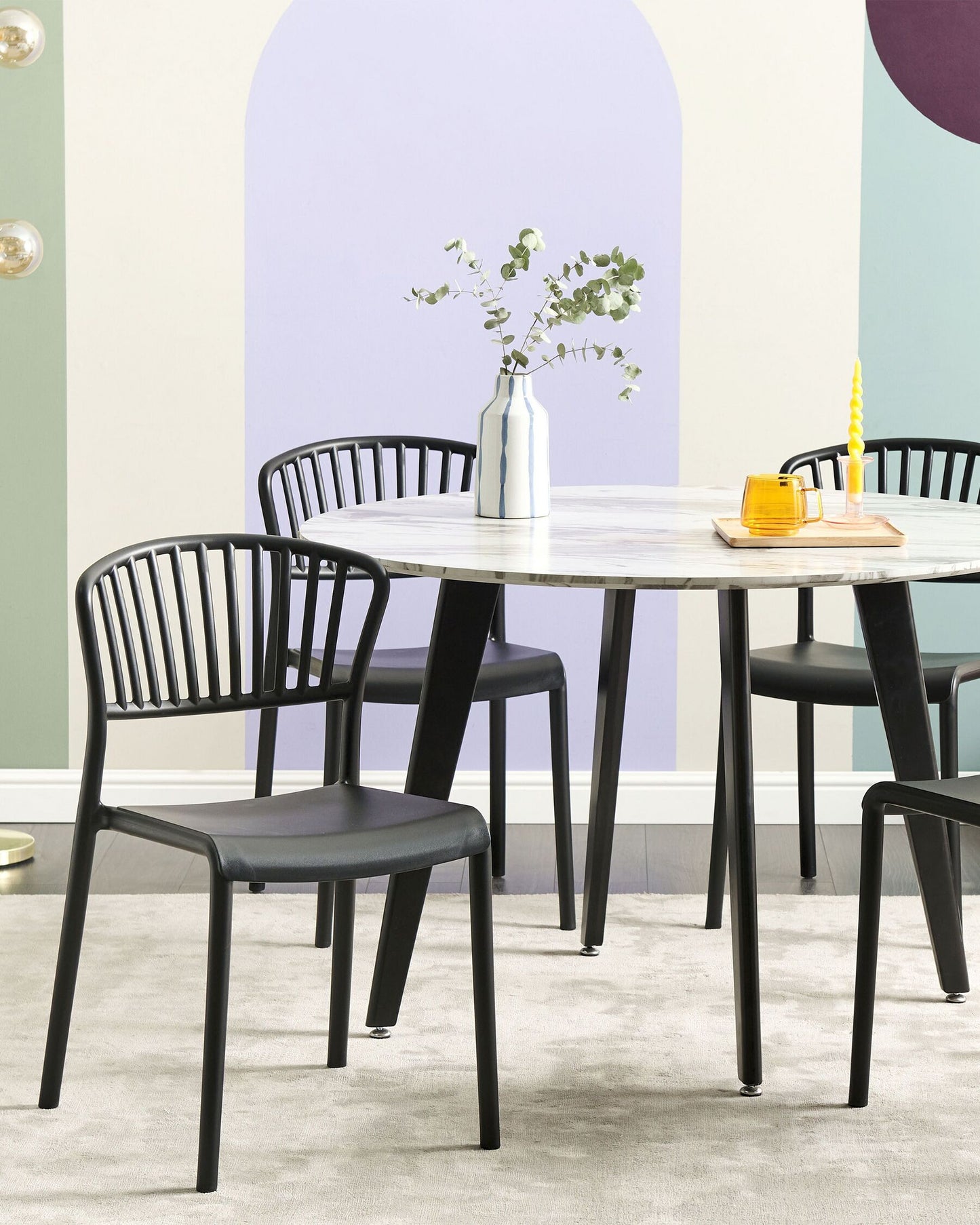 Set of 4 Garden Chairs GELA Black