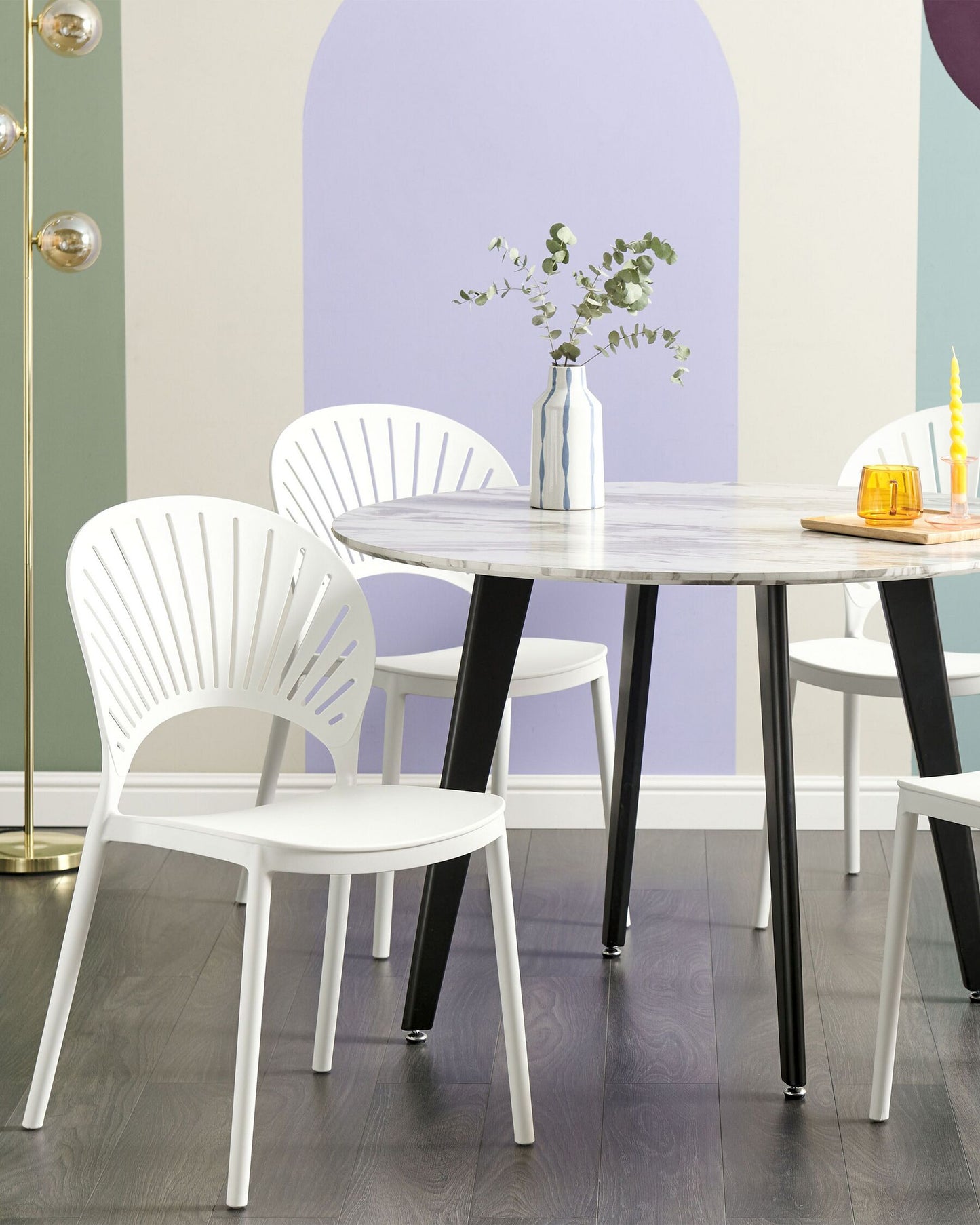 Set of 4 Garden Chairs OSTIA White