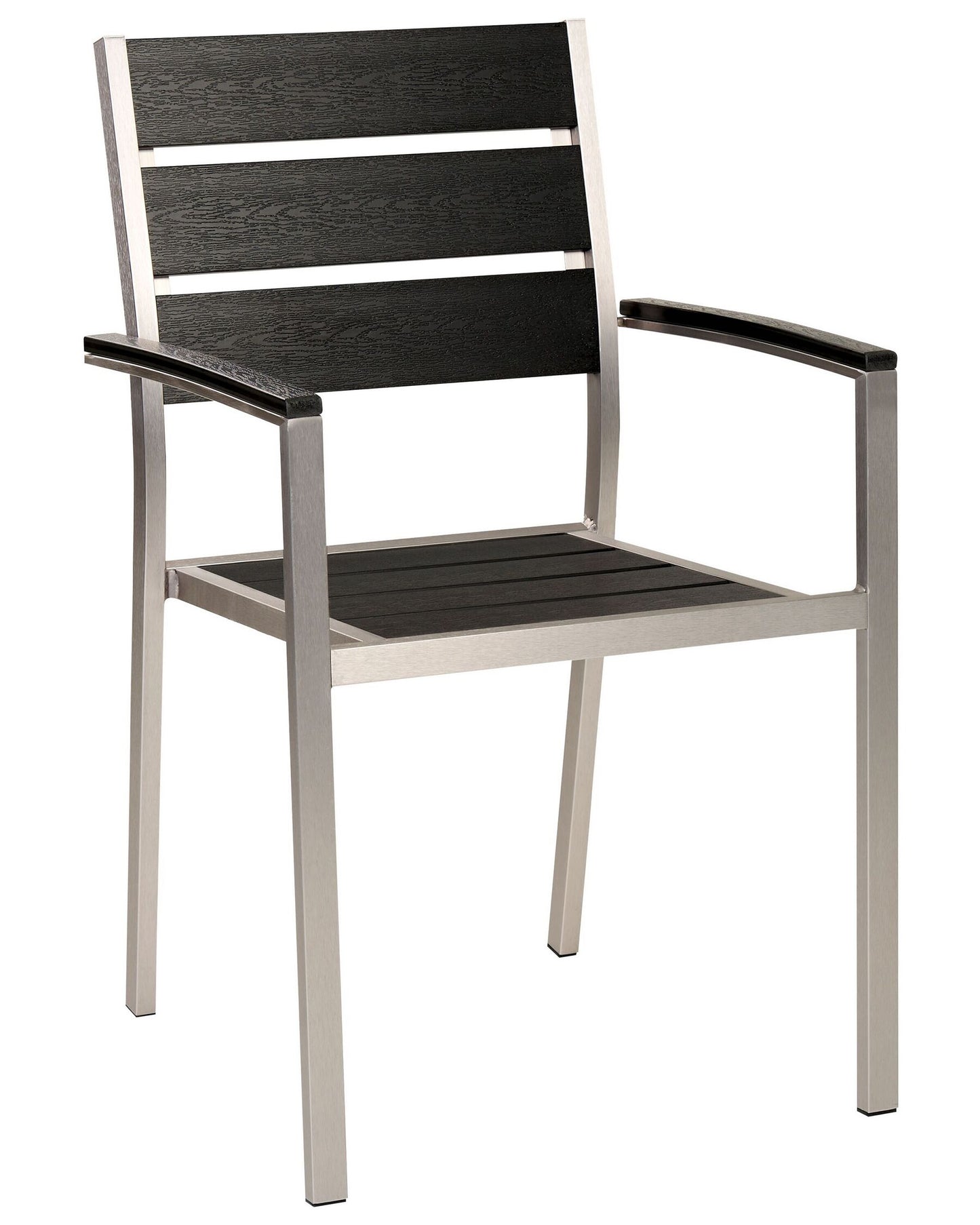 Set of 6 Garden Chairs VERNIO Black/ Silver