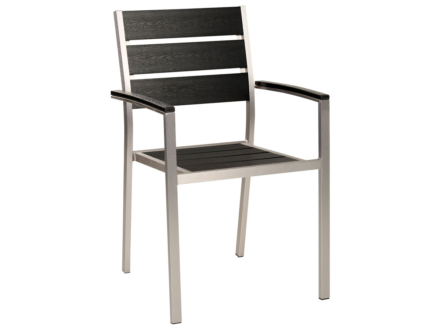 Garden Dining Set 6 Seater VERNIO Black/ Silver