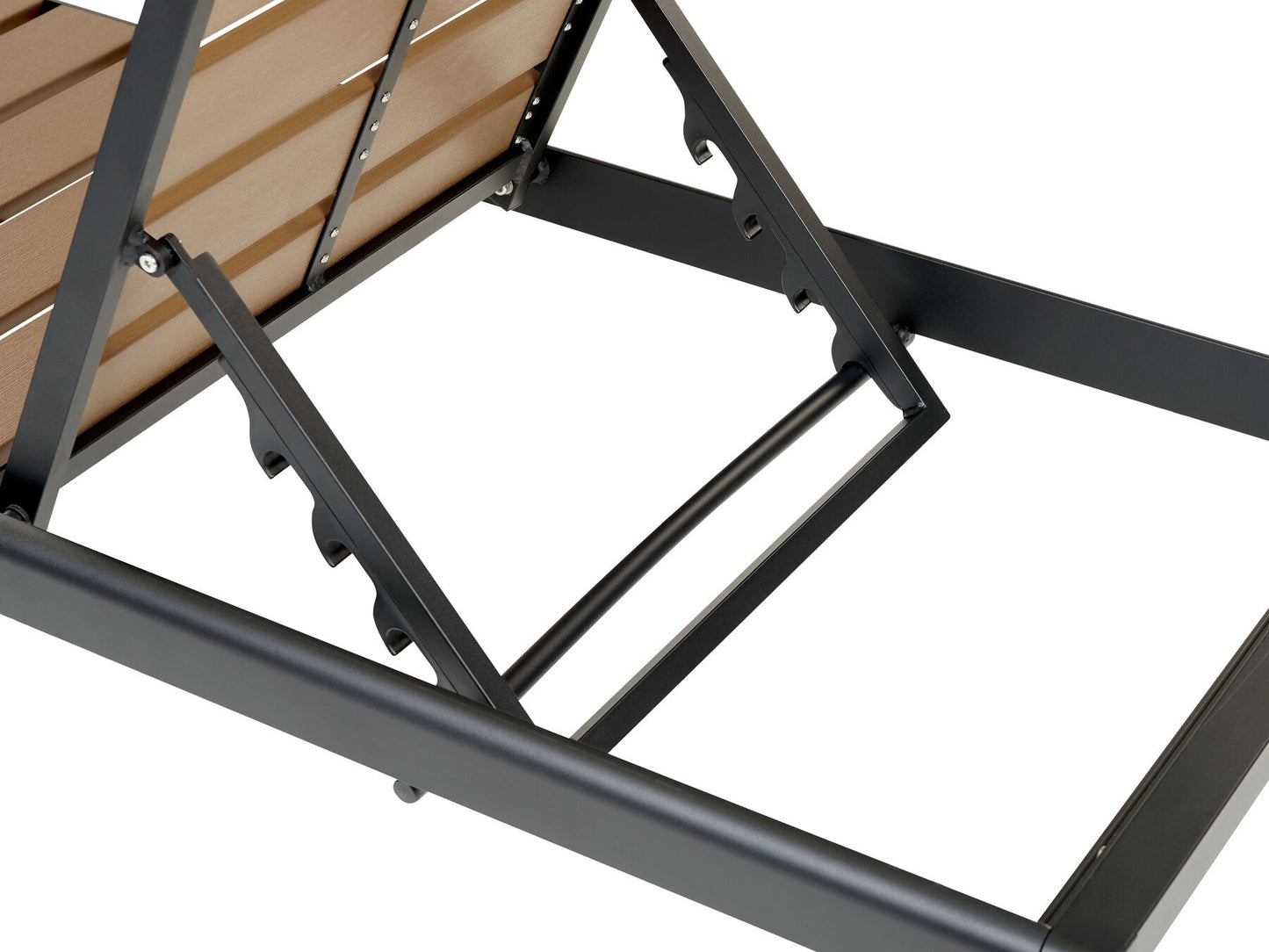Aluminium Reclining Sun Lounger Light Wood and Black NARDO