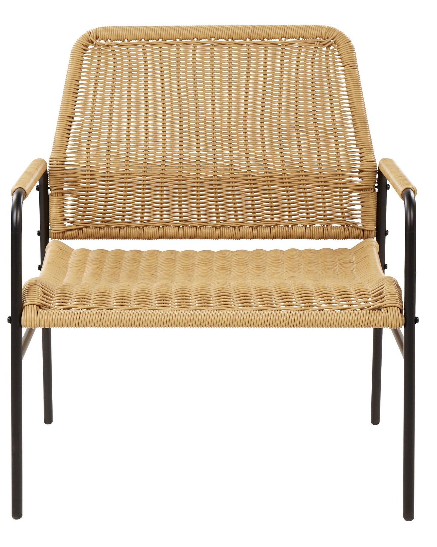 Set of 2 Garden Chairs PRASIMO PE Rattan Natural